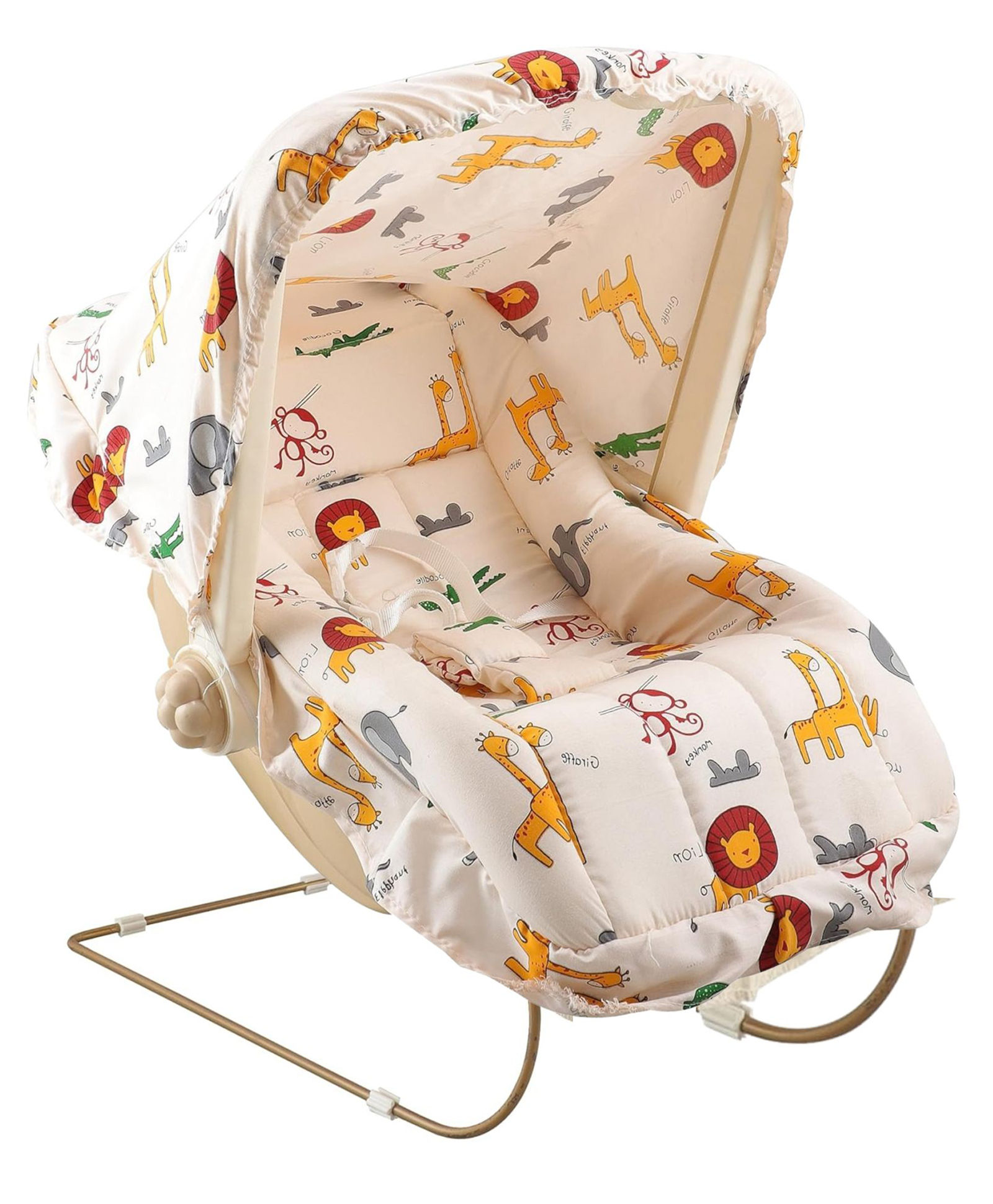 Joyride SleepyHug Carry Cot & Rocking Chair with Adjustable Handle & Mosquito Net| Large Canopy | 3-Point Safety Lap Belt | Double Cushioned Washable Seats