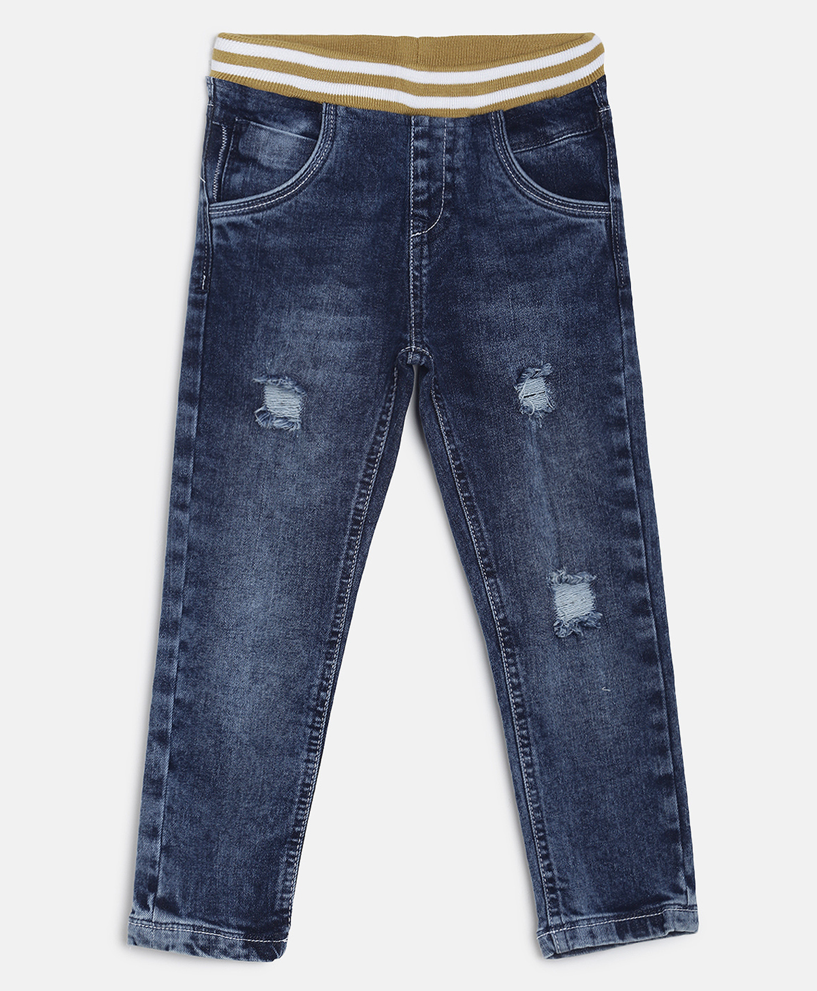 Tales & Stories Denim Woven Washed & Distressed Jeans - Blue-picture-29