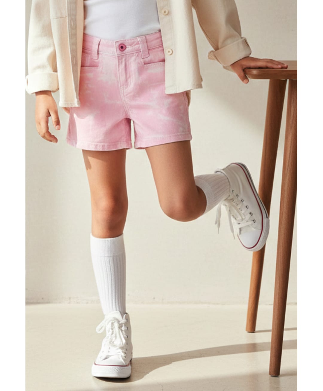 Tales & Stories Cotton Woven Tie Dye Shorts - Pink-picture-15