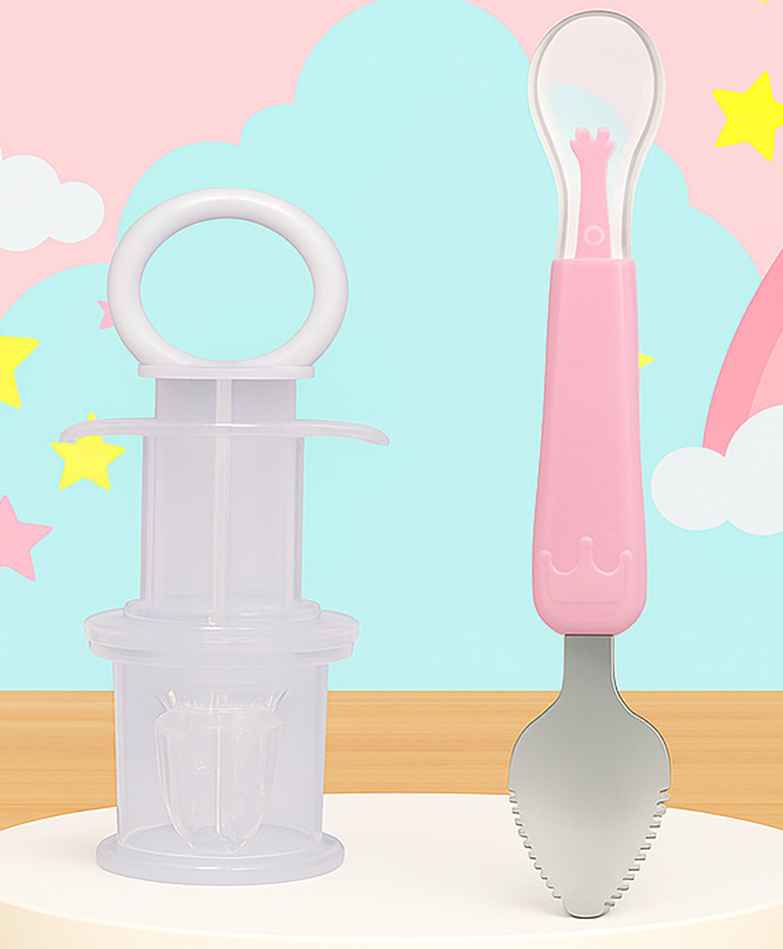 Tinny Tots Baby Multi-Functional Smart Medicine Dropper With Ultrasoft Bendable Silicone Tip Spoon For Babies BPA Free (MULTI-COLOUR)-image-41