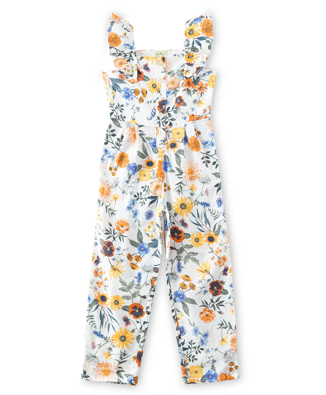 JusCubs Cotton Woven Cap Sleeves Floral Printed Jumpsuit - Multi Colour-picture-38