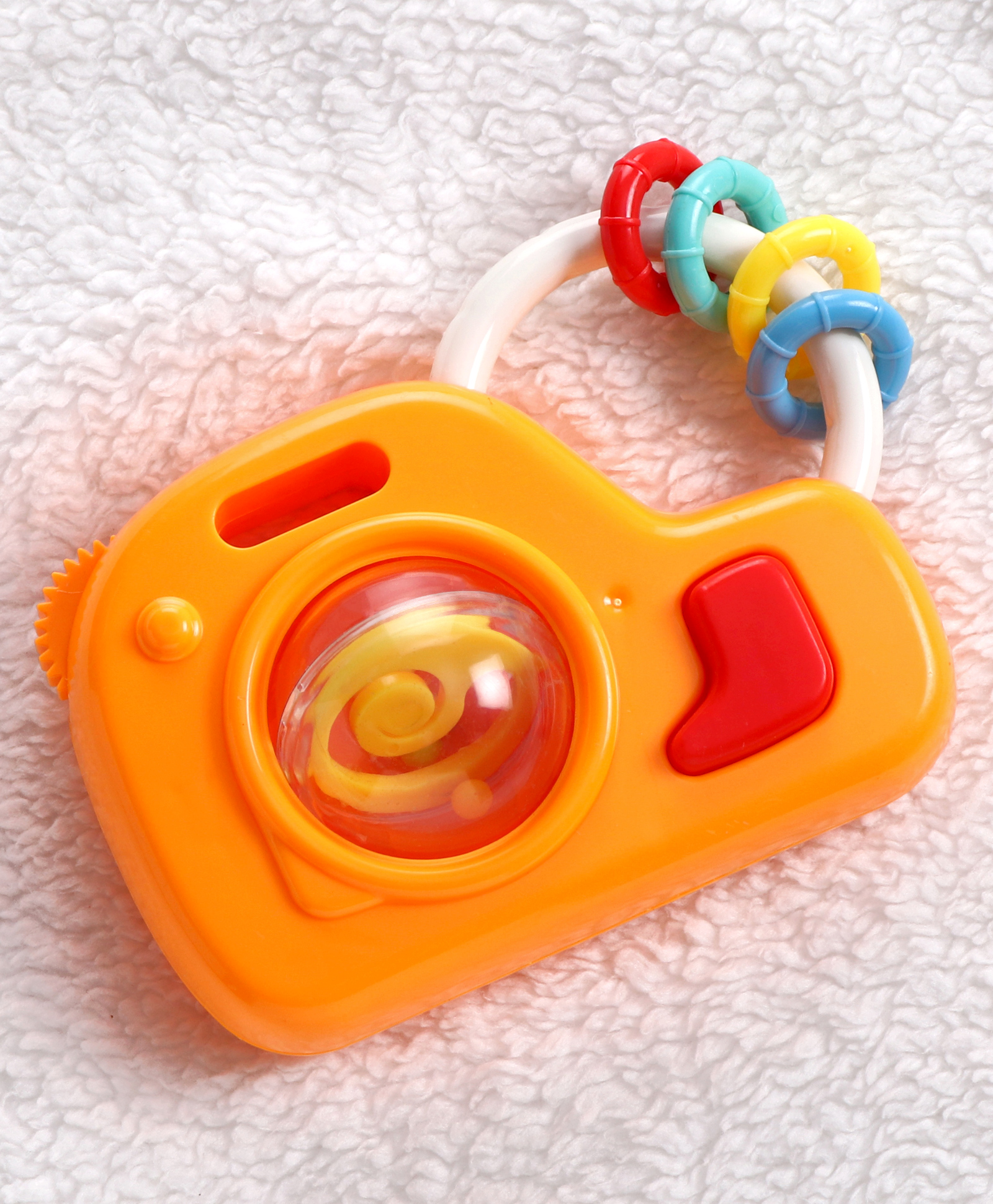 Babyhug Premium Camera Shape Baby Rattle - Orange| Fun & Engaging Toy | Safe, Non-Toxic | Improves Sensory & Grasping Skills | Ideal Gift| BIS Certified-image-45