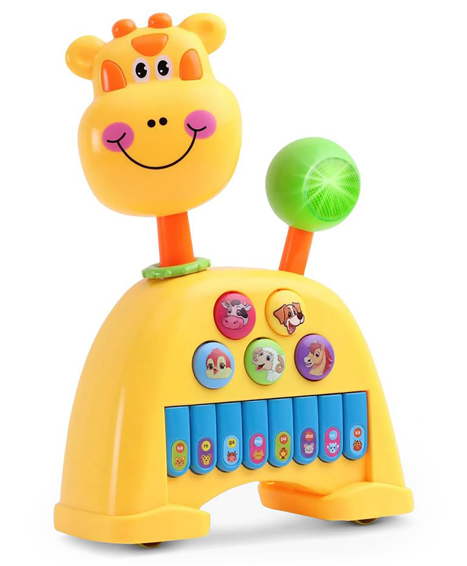 StarAndDaisy Musical Animal Toy for Baby, 3-in-1 Kids Learning Toy with Piano Keys Toys, Animal Sounds, Rotating Head-Giraffe-image-0
