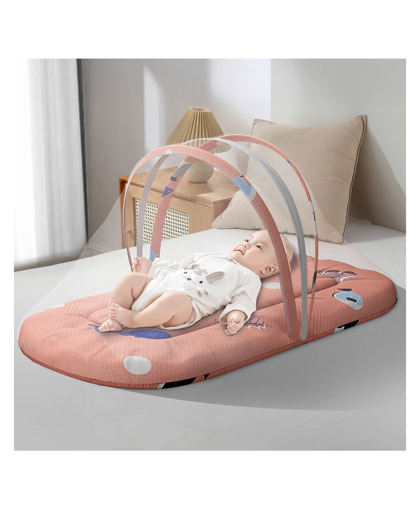 StarAndDaisy 3 in 1 Baby Mosquito net for Sleeping - Newborn, Mosquito net for Baby Soft and Comfortable Bed for 0-12 Months -Shark Print