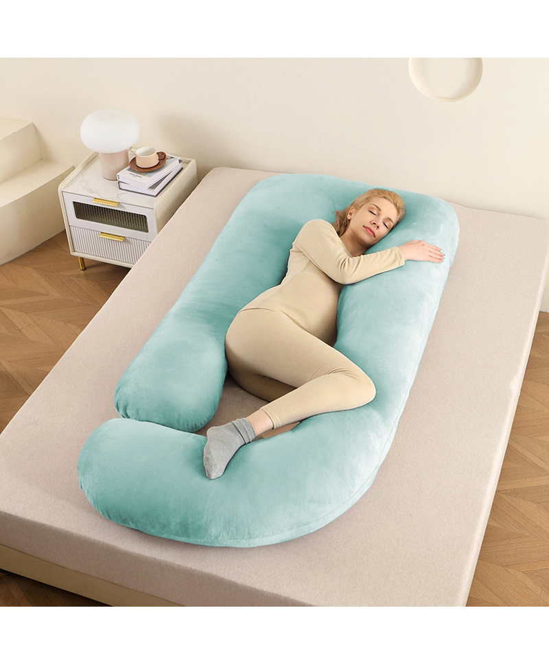 StarAndDaisy Baby Maternity Pillow J Shape for Mothers, Comfortable Body Pillow for Back, Belly, Legs & Hip Support, Pregnancy Pillow- Light Blue