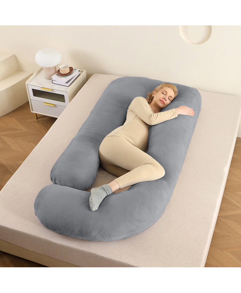 StarAndDaisy Baby Maternity Pillow J Shape for Mothers, Comfortable Body Pillow for Back, Belly, Legs & Hip Support, Pregnancy Pillow-Grey