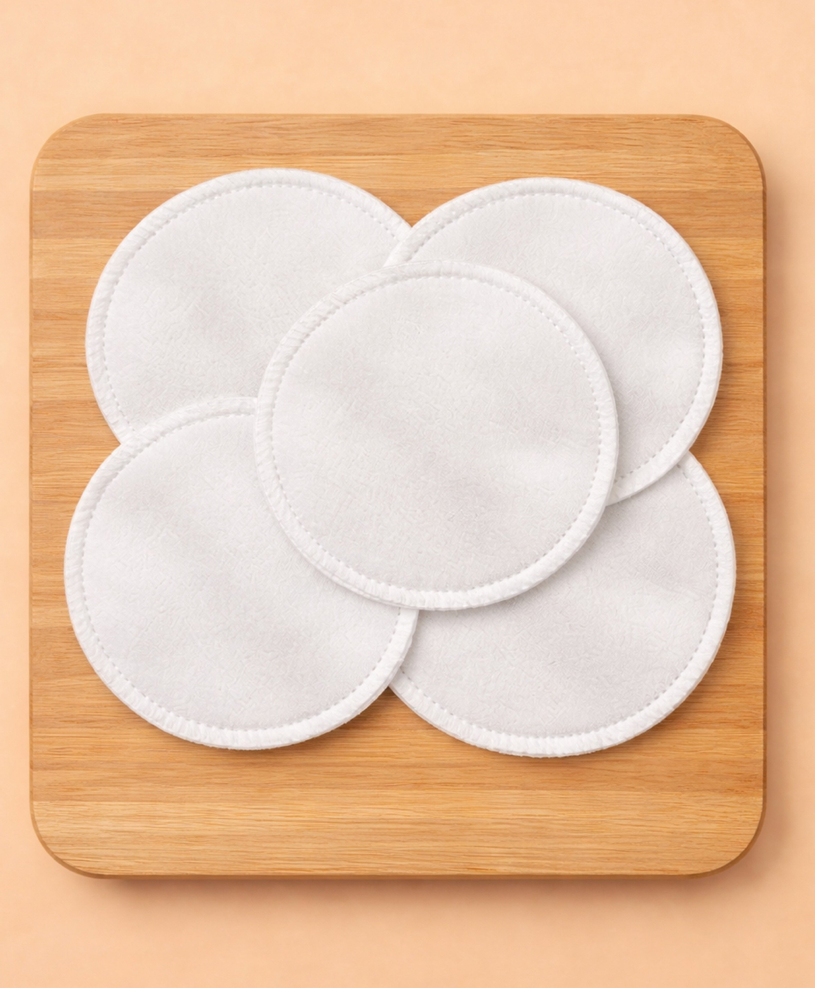 The Cheeky Kidzz Pack of 5 Reusable & Washable Maternity Nursing Soft Cotton Breast Pads for Feeding Mothers (White)-image-49
