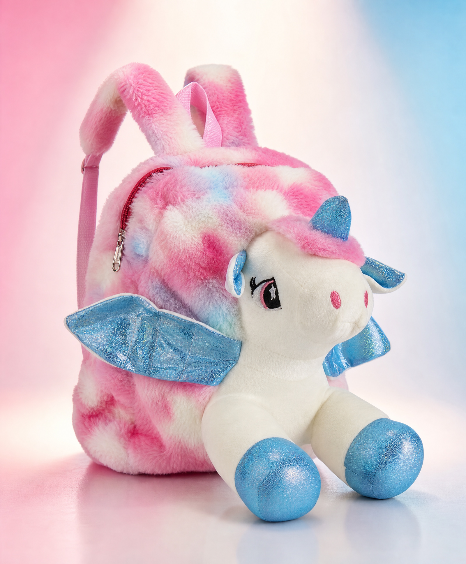 Play Nation Unicorn Soft Toy Bag Multicolor| Backpack for Pre-School| Picnic & Travel| Plush & Lightweight| Adjustable Padded Shoulder Strap| Fancy Mini Backpack for Boys & Girls - Height 12 Inches-image-42