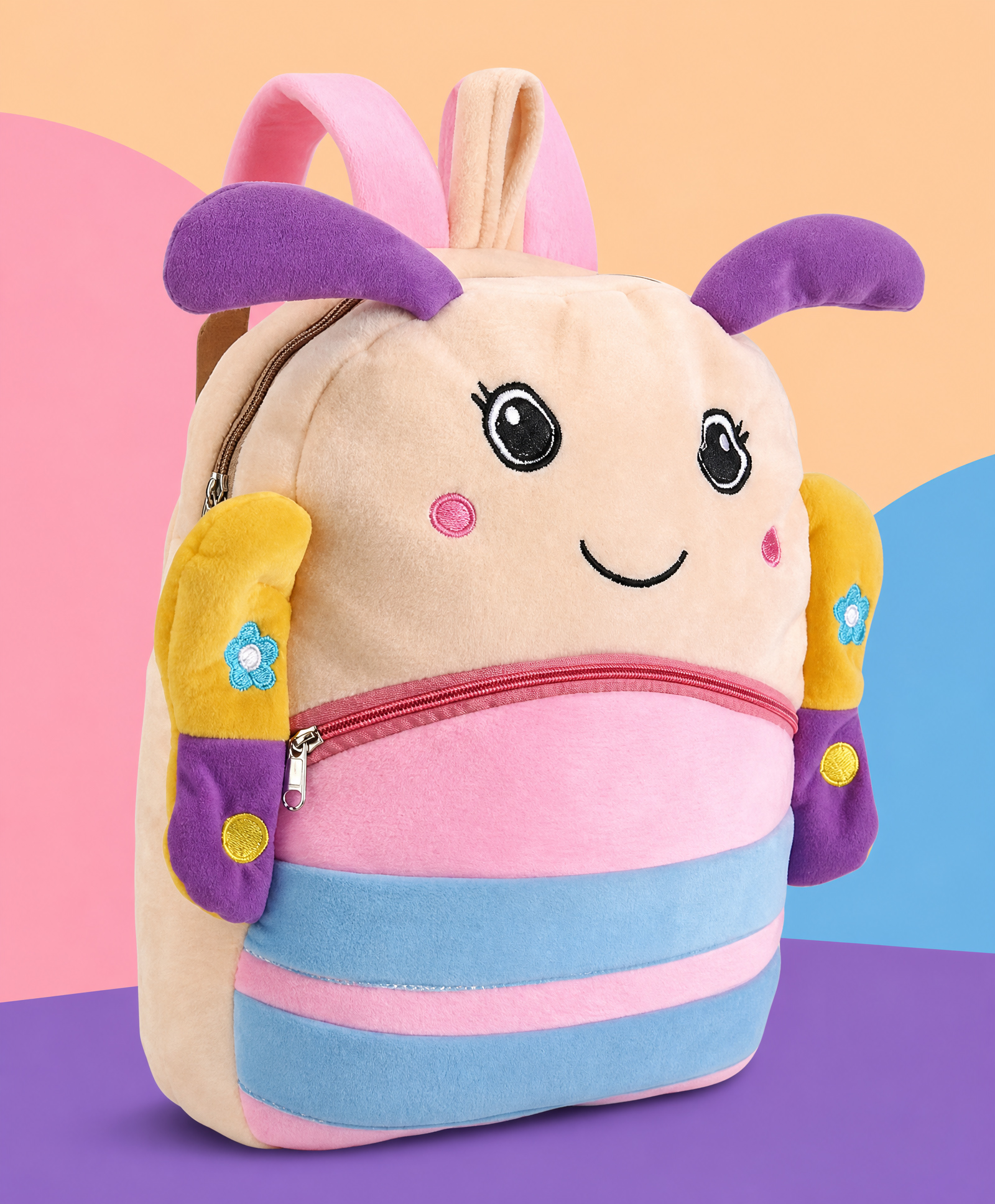 Play Nation Beetle Soft Toy Bag Multicolor| Backpack for Pre-School| Picnic & Travel| Plush & Lightweight| Adjustable Padded Shoulder Strap| Fancy Mini Backpack for Boys & Girls - Height 16 Inches-image-43