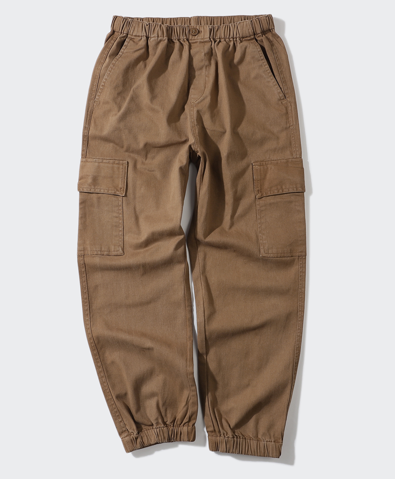 ALAN JONES Cotton Woven Full Length Stretchable Solid Cargo Pants - Brown-picture-21