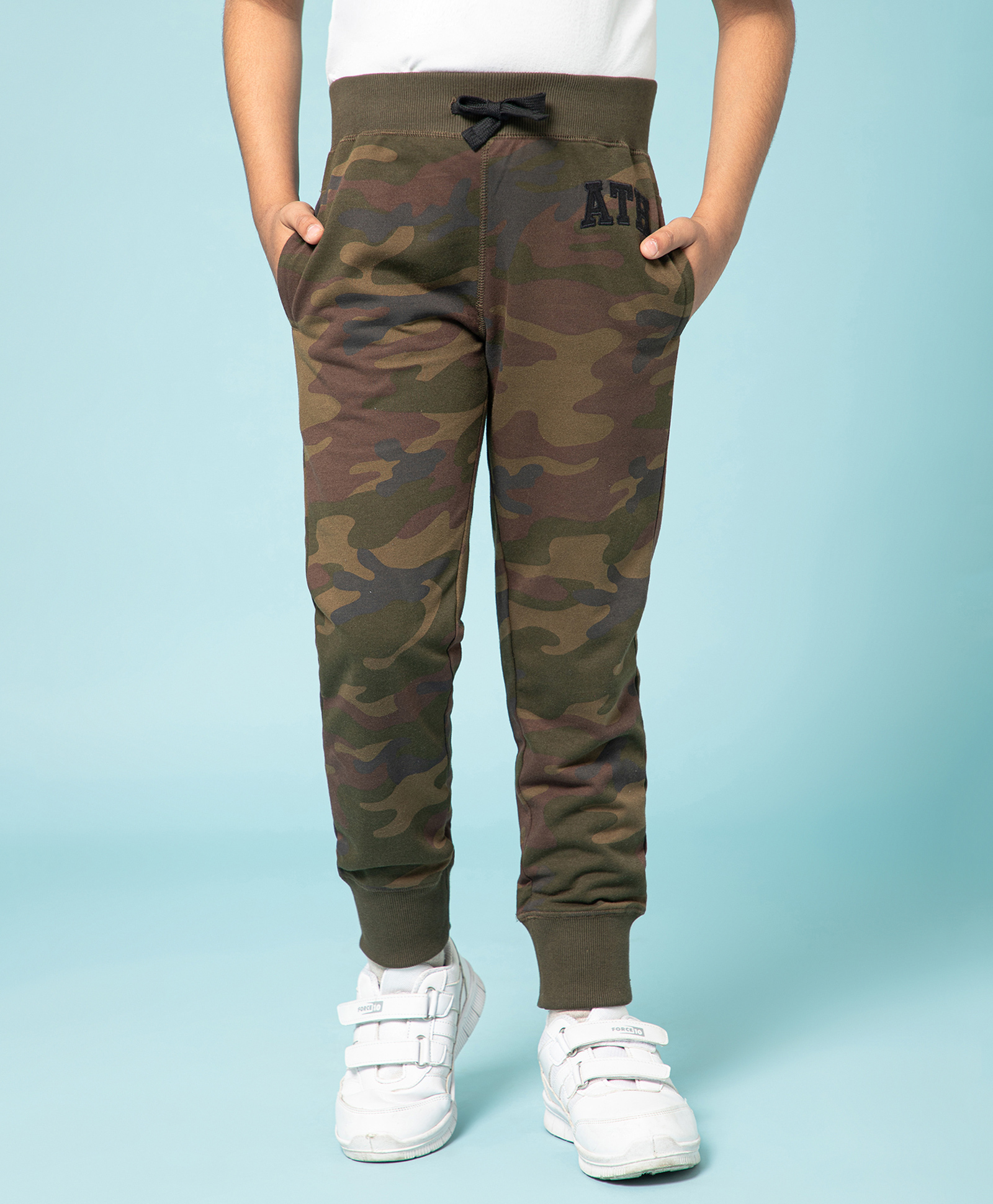 ALAN JONES Cotton Blend Knit Camouflage Printed Joggers - Khaki-picture-28