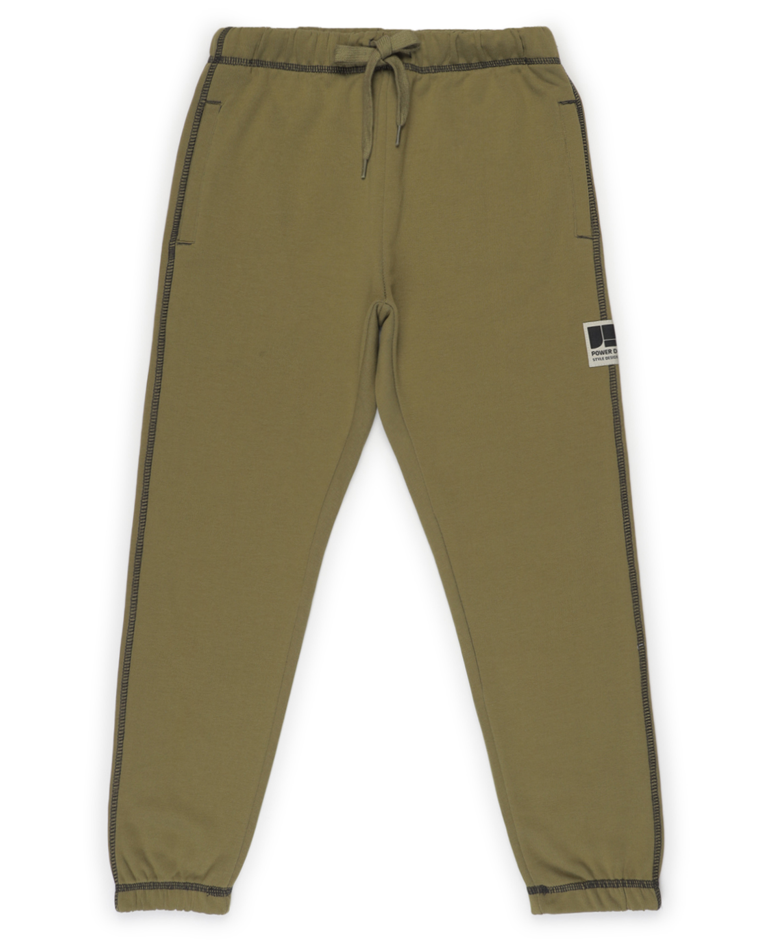 ALAN JONES Cotton Blend Knit Solid Joggers - Khaki-picture-17