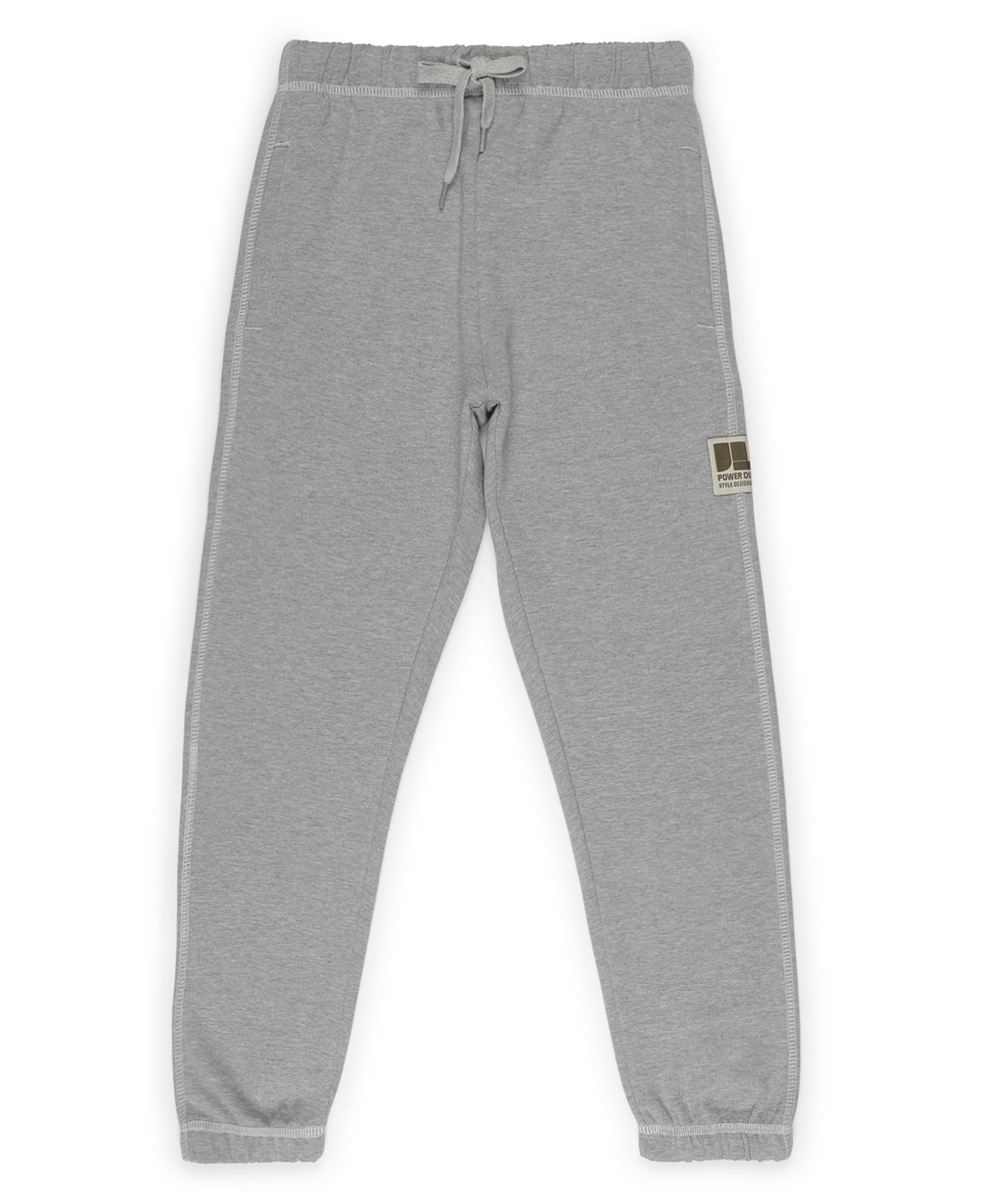 ALAN JONES Cotton Blend Knit Solid Joggers - Light Grey-image-11