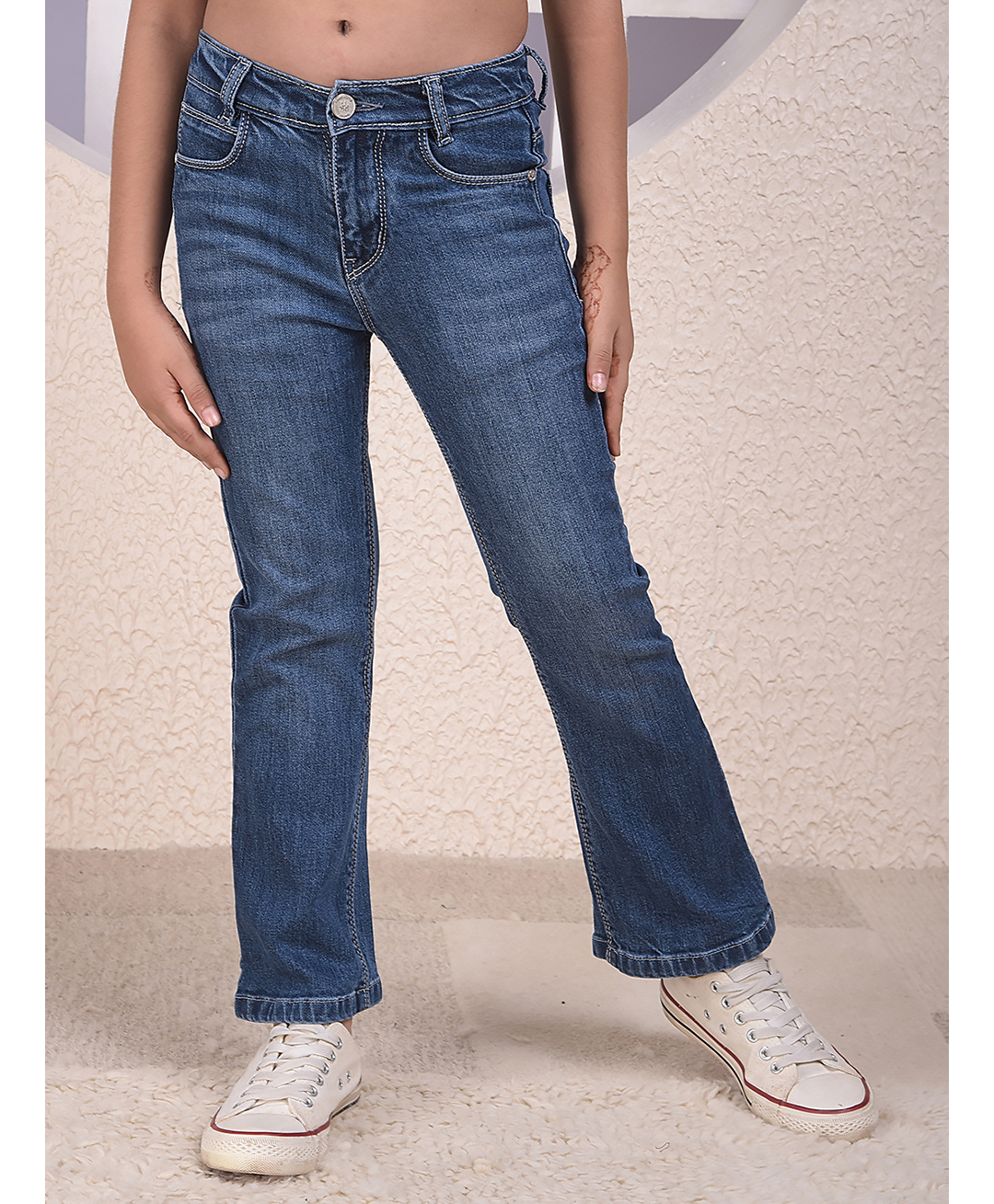 CRIMSOUNE CLUB Cotton Denim Mild Washed Jeans - Blue-picture-34