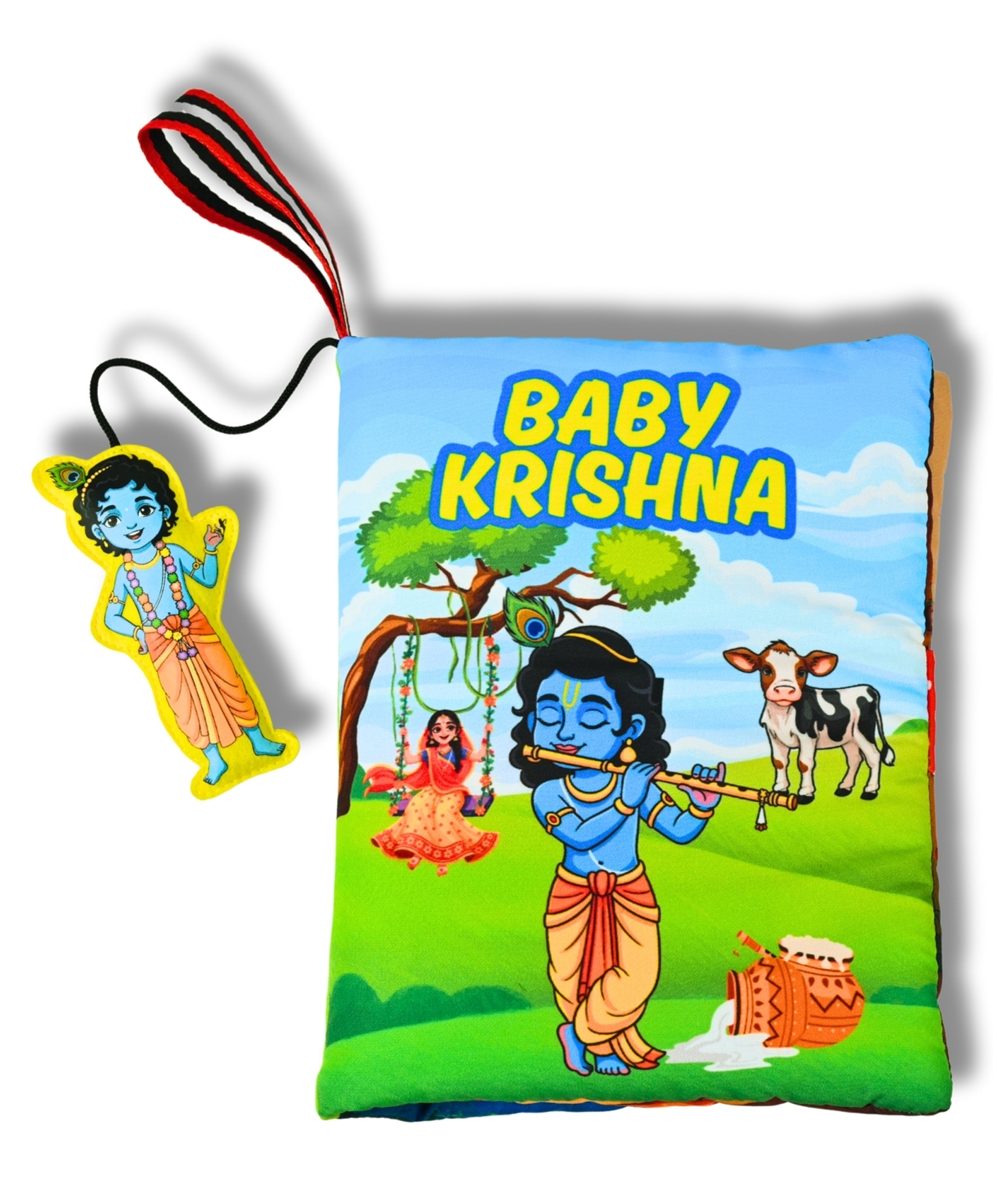 Seraphina Baby English Krishna Cloth Book for Baby 6+ Months|Krishna Sensory Book for Babies with Textures, Flaps, Pockets, Rattle & Squeeker Sounds-picture-17