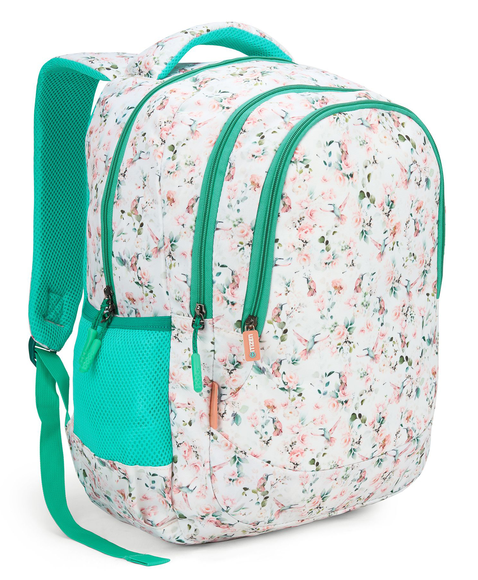 CITIZEN Winged Rose 30L Kids School Bag | 1 Main Compartment | 2 Front Accessory Pockets | Dual Water Bottle Holders | Quick Access Pocket | Padded Handle & Adjustable Shoulder Straps - 20 Inches-image-16