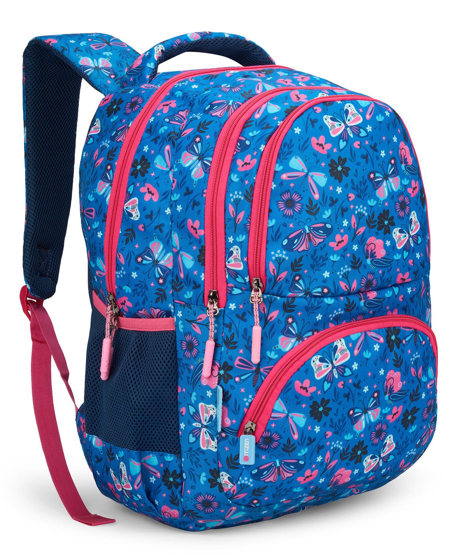 CITIZEN Whimsy 30L Kids School Bag | Durable Polyester | 1 Main Compartment | 2 Front Organizer Pockets | Dual Water Bottle Holders | Padded Handle | Adjustable Straps | Cushioned Back - 20 Inches-picture-14