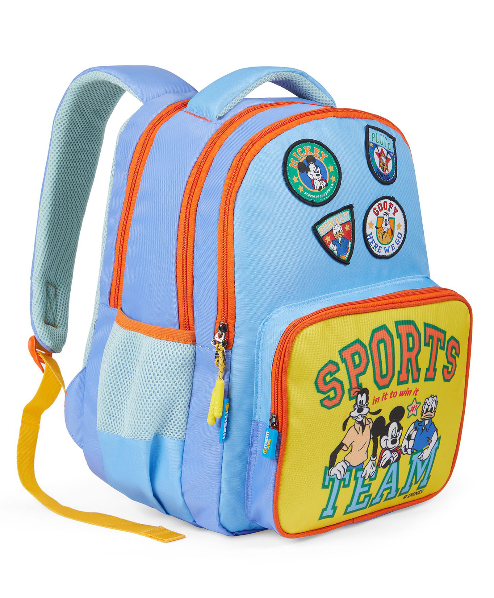 CITIZEN Mickey All-Star 22L Kids School Bag | Durable Polyester | 3 Spacious Compartments | Front Zipper Pocket | Dual Bottle Holders | Cushioned Back | Adjustable Padded Straps - 19 Inches-picture-10