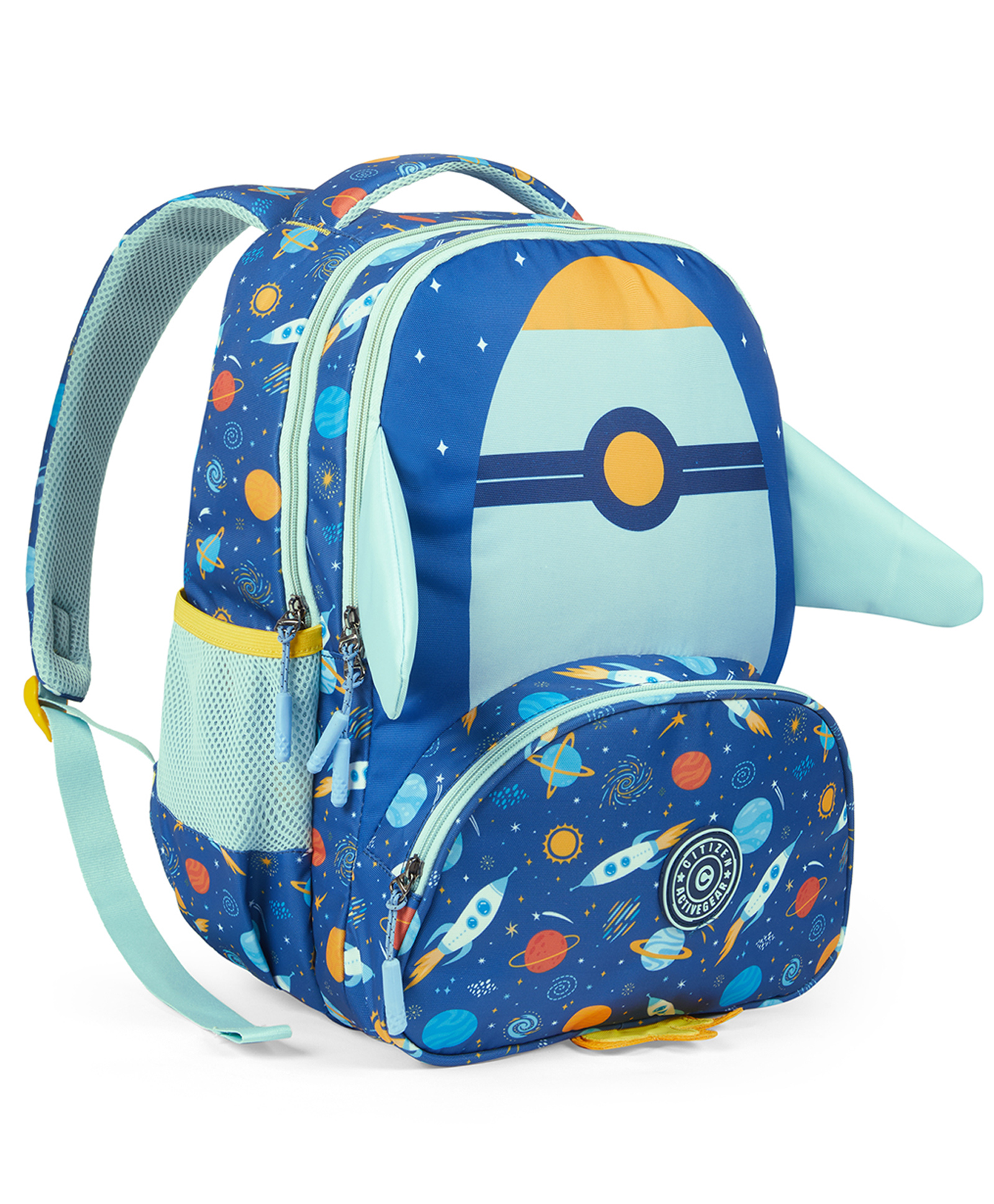 CITIZEN Blast Off 20L Kids School Bag (Space)| Rocket Wing Design | 2 Spacious Compartments | Quick Access Front Pocket | Dual Bottle Holders | Cushioned Back | Adjustable Padded Straps - 19 Inches-image-30