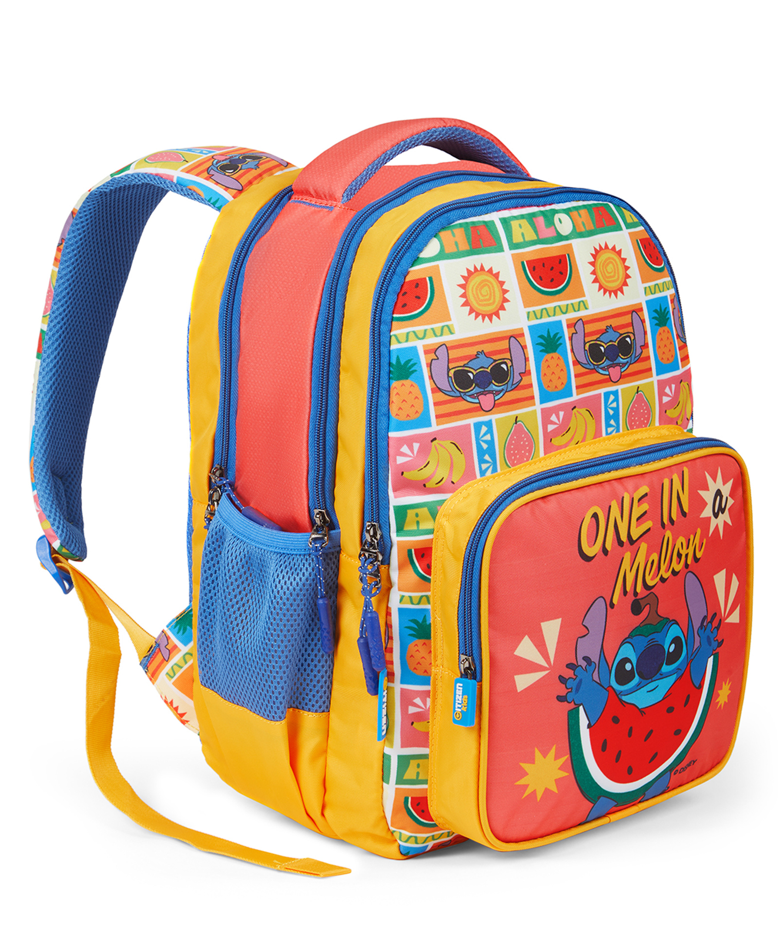 CITIZEN One in Melon 17L Kids School Bag | 2 Spacious Compartments | Quick-Access Front Pocket | Mesh Bottle Holders | Adjustable Padded Straps | Cushioned Back | Lightweight Polyester - 18 Inches-image-8