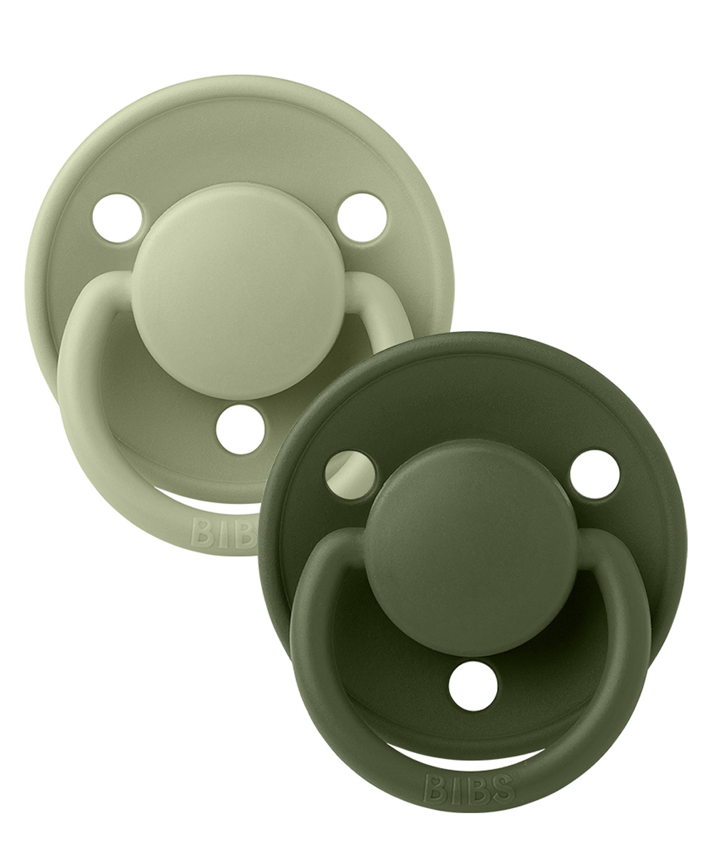 BIBS Pacifier De Lux 2 Pack Silicone Onesize Sage/Hunter Green - 0-3Years-image-1