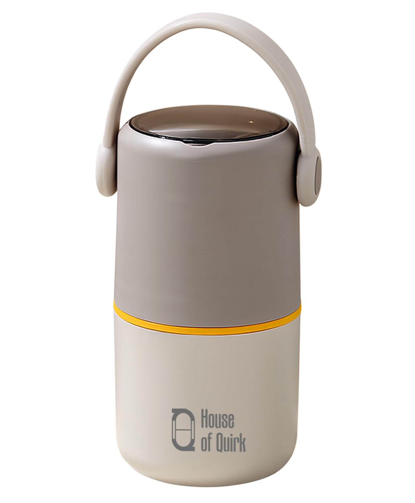 House of Quirk Stainless Steel Insulated Lunch Box 820ml Double-Layer Portable Bento Box with Lid for Office Workers & Students - Oatmeal-image-5