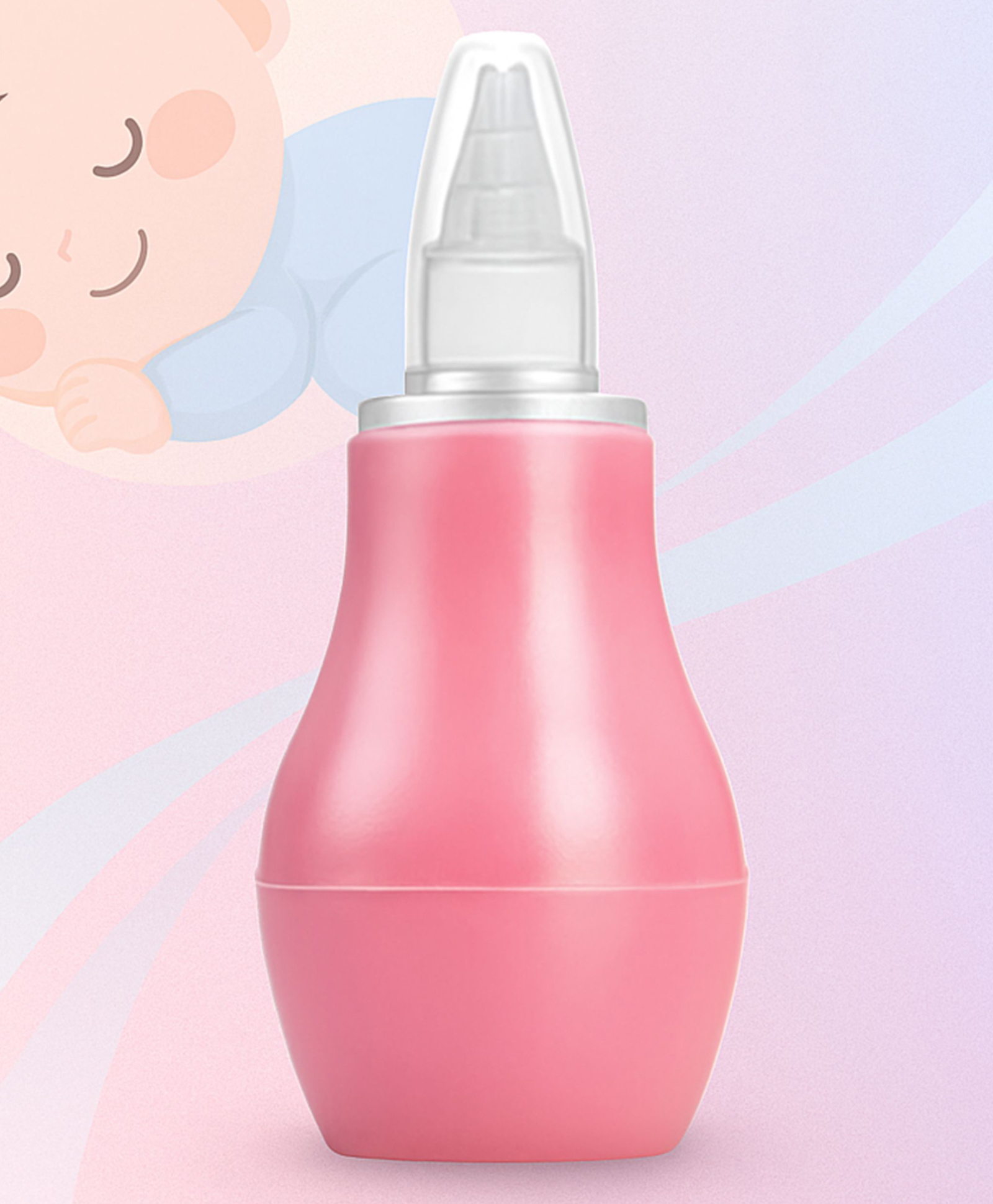 AEREX Mini Baby Baby Nose Cleaner | Silicone Baby Nasal Aspirator | Vacuum Sucker | Instant Relief from Blocked Baby Nose Cleaner (Pink)-image-42