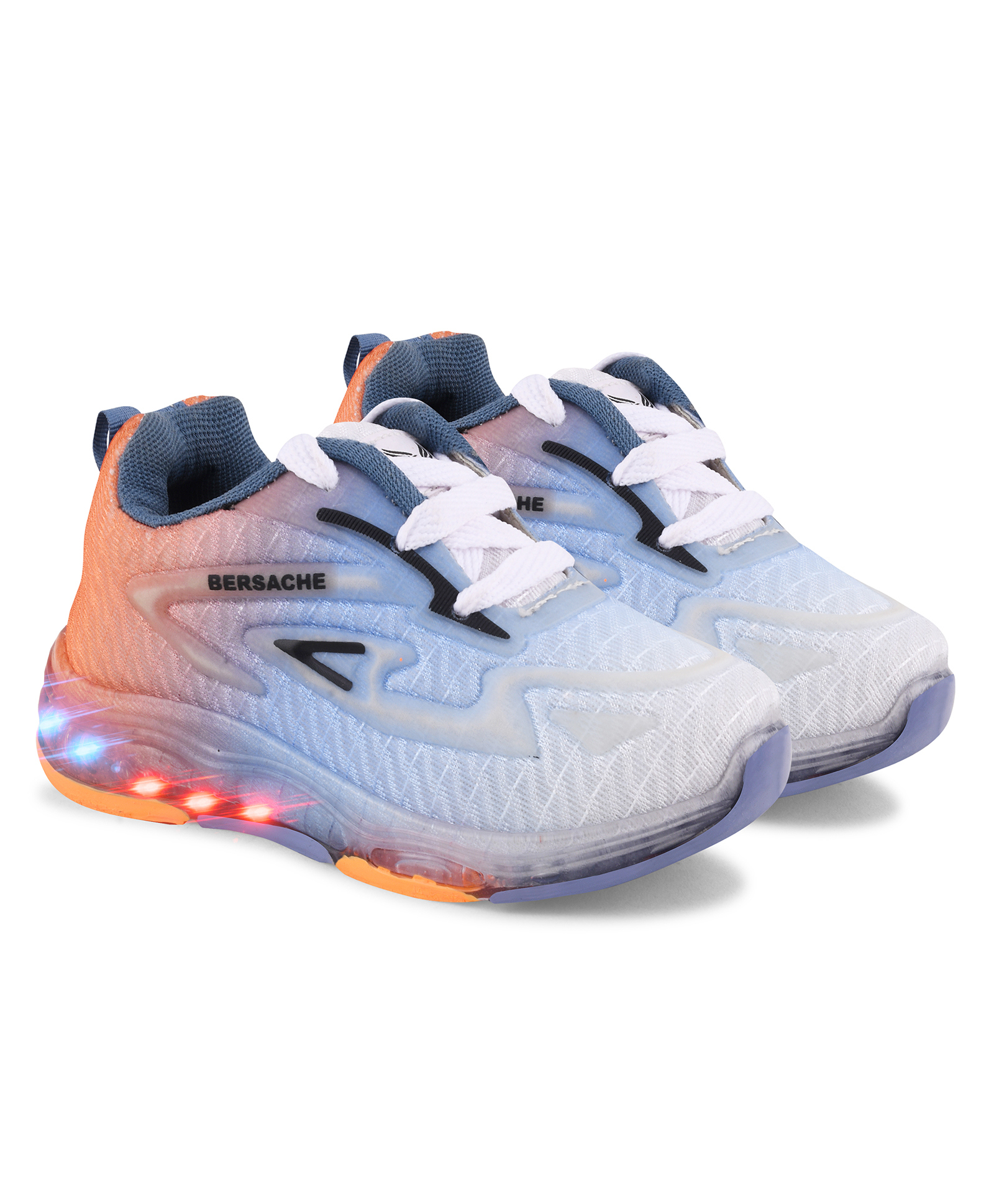 BERSACHE Ombre Abstract Designed Lace Up LED Shoes - Orange-image-31
