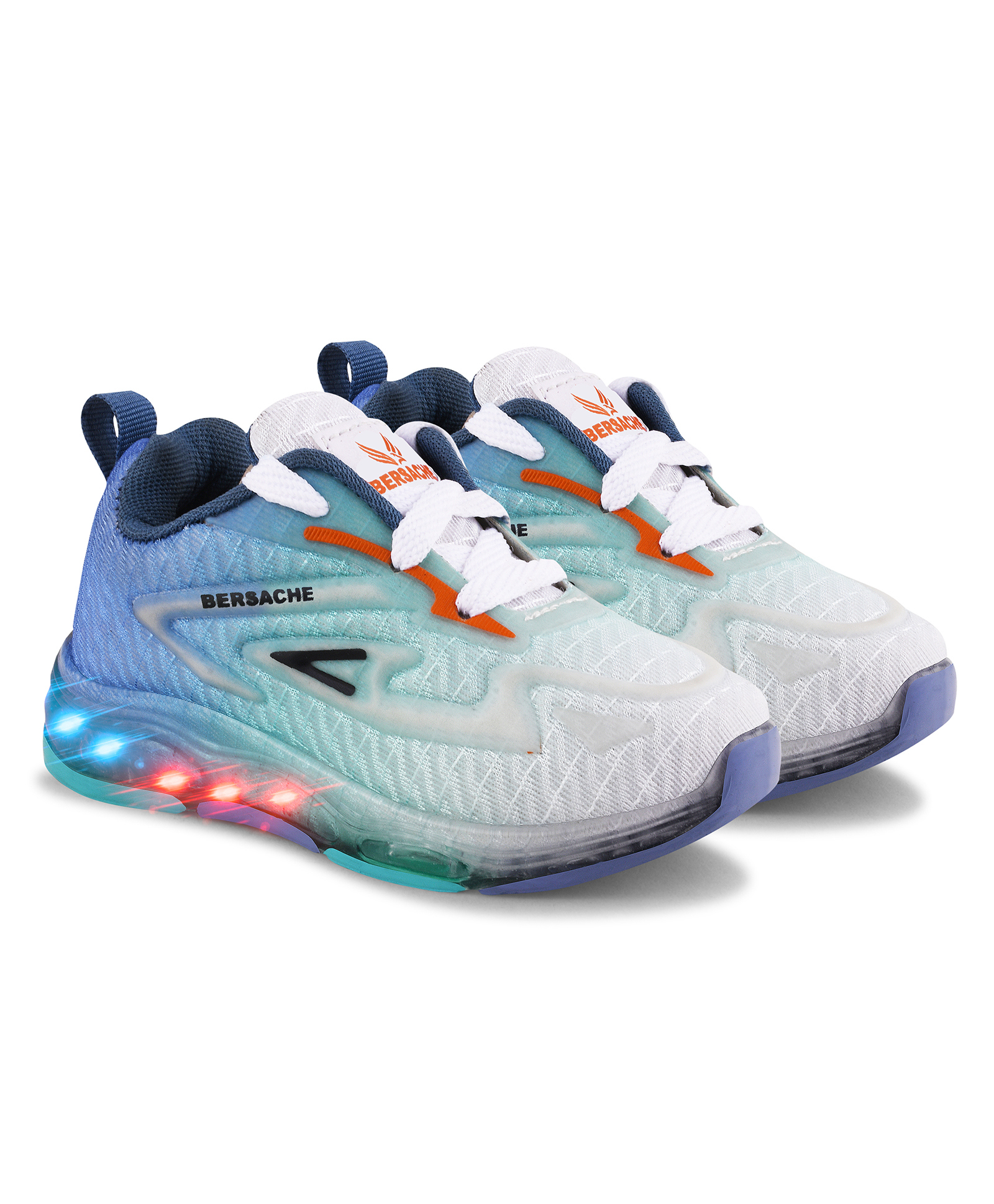 BERSACHE Ombre Abstract Designed Lace Up LED Shoes - Blue-image-16