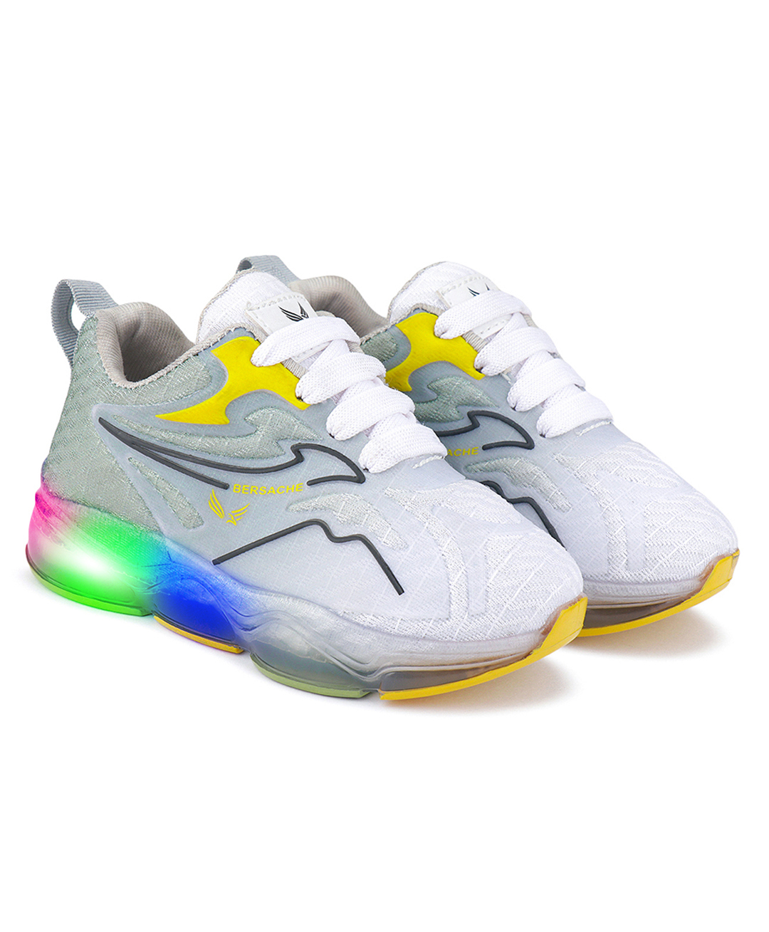 BERSACHE Ombre Designed Lace Up LED Shoes - Grey-image-47