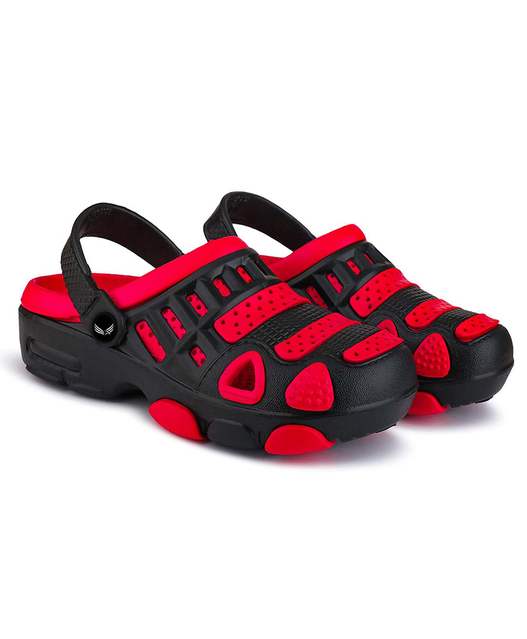 BERSACHE Colour Blocked Slingback Clogs - Red-image-1