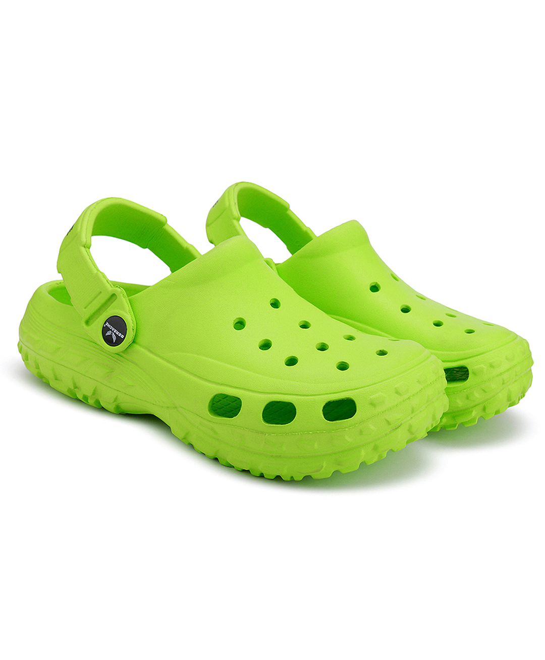 BERSACHE Solid Perforated Slip On Clogs - Green-picture-15