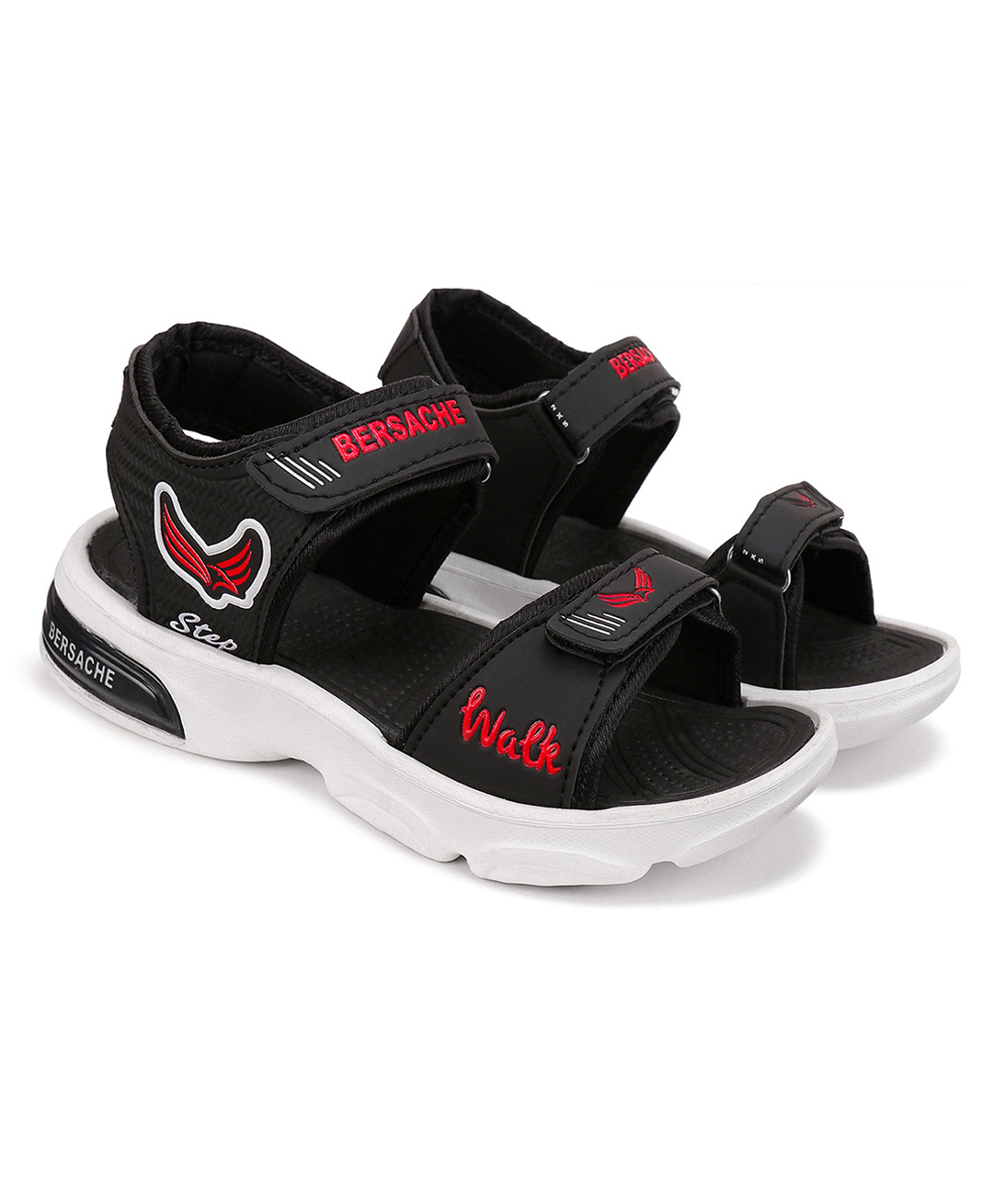 BERSACHE Bird Desinged With Double Velcro Closure Sandals - Black-image-25