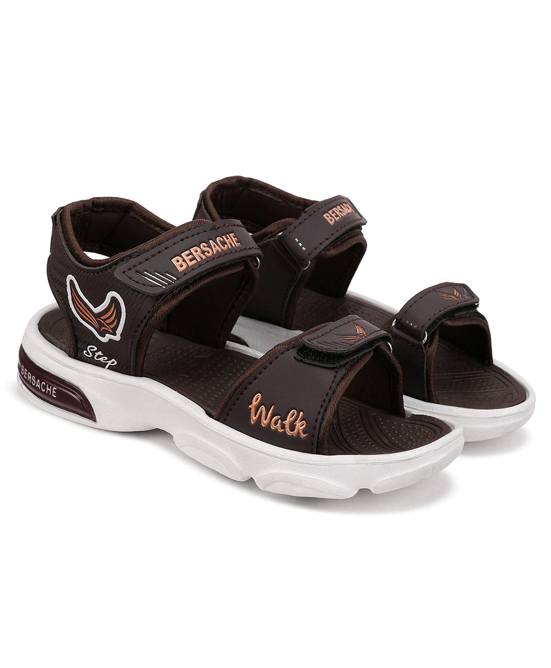 BERSACHE Bird Desinged With Double Velcro Closure Sandals - Brown-picture-6