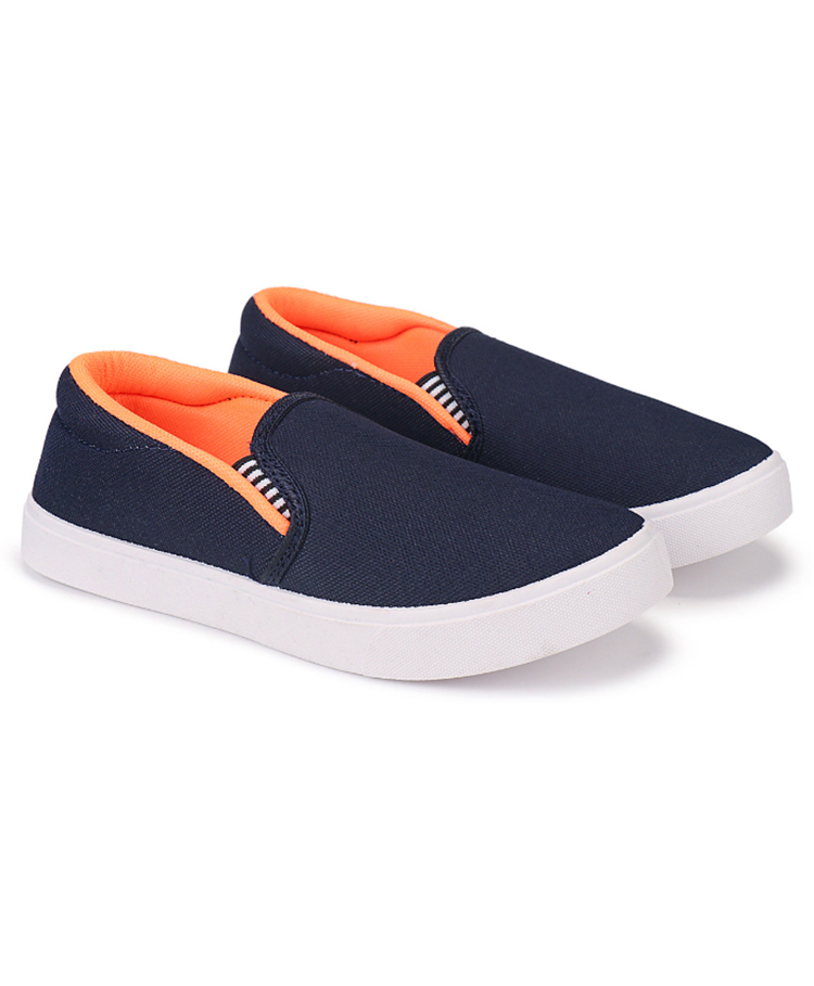 BERSACHE Colour Blocked Slip On Sneakers - Blue-image-47