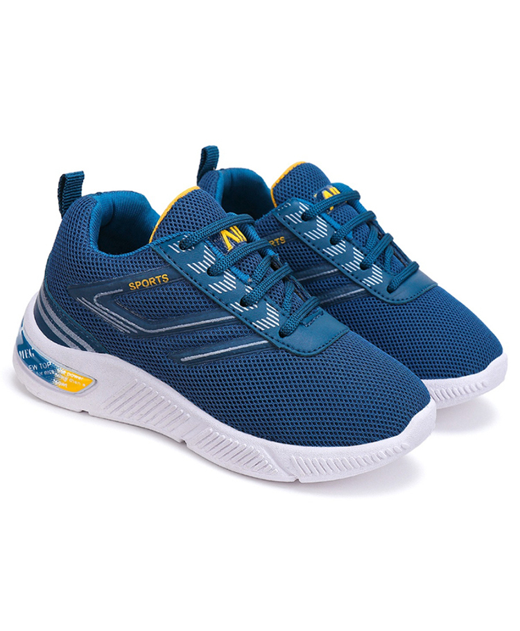 BERSACHE Mesh Detailed Lace Up Sneakers - Blue-picture-12