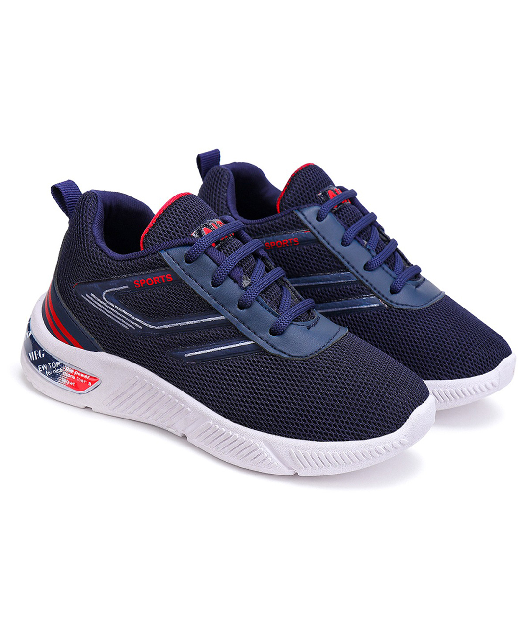 BERSACHE Abstract Designed Lace Up Sneakers - Blue-picture-1