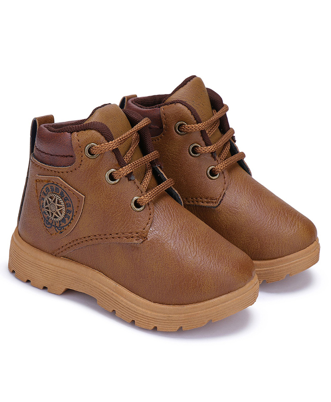 BERSACHE Star Applique Detailed Lace Up Boots - Brown-picture-25