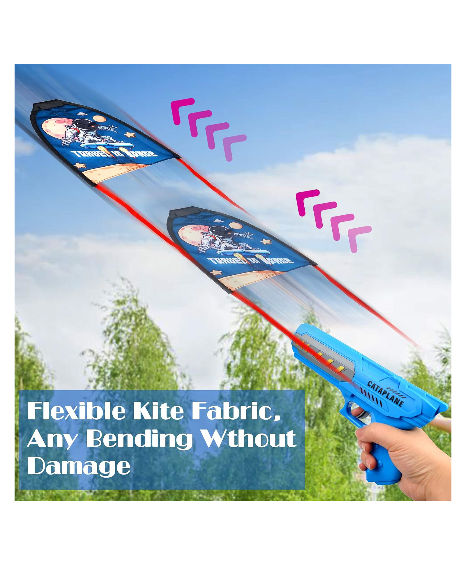AKN TOYS Kite Launcher Toys, Catapult Gun, Funny Beach Kite Toy Outdoor Toys - Pack of 1 - ( Color and Design May Vary )-image-14