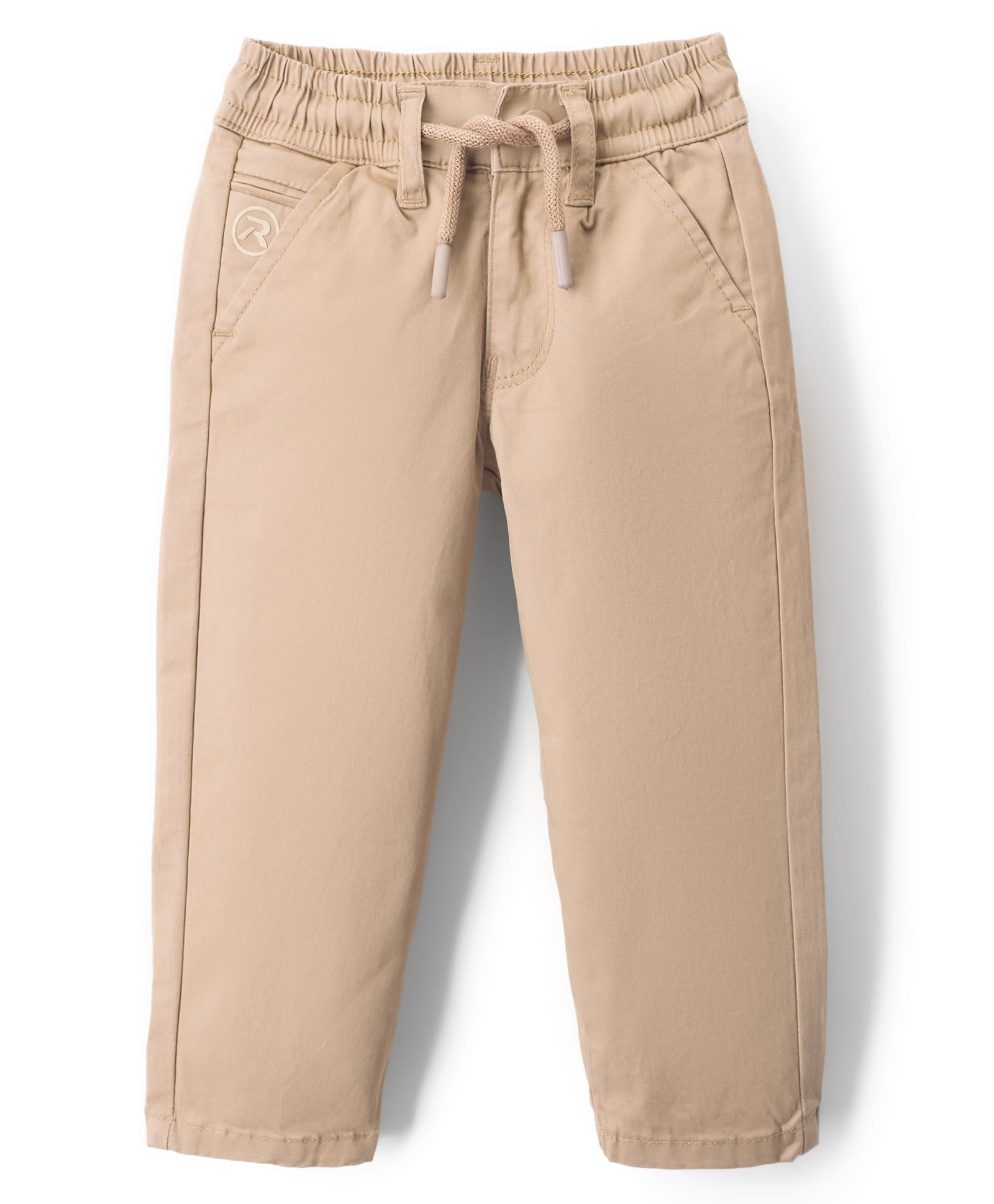 Ruff Cotton Woven Full Length Solid Color Trouser - Beige-image-27