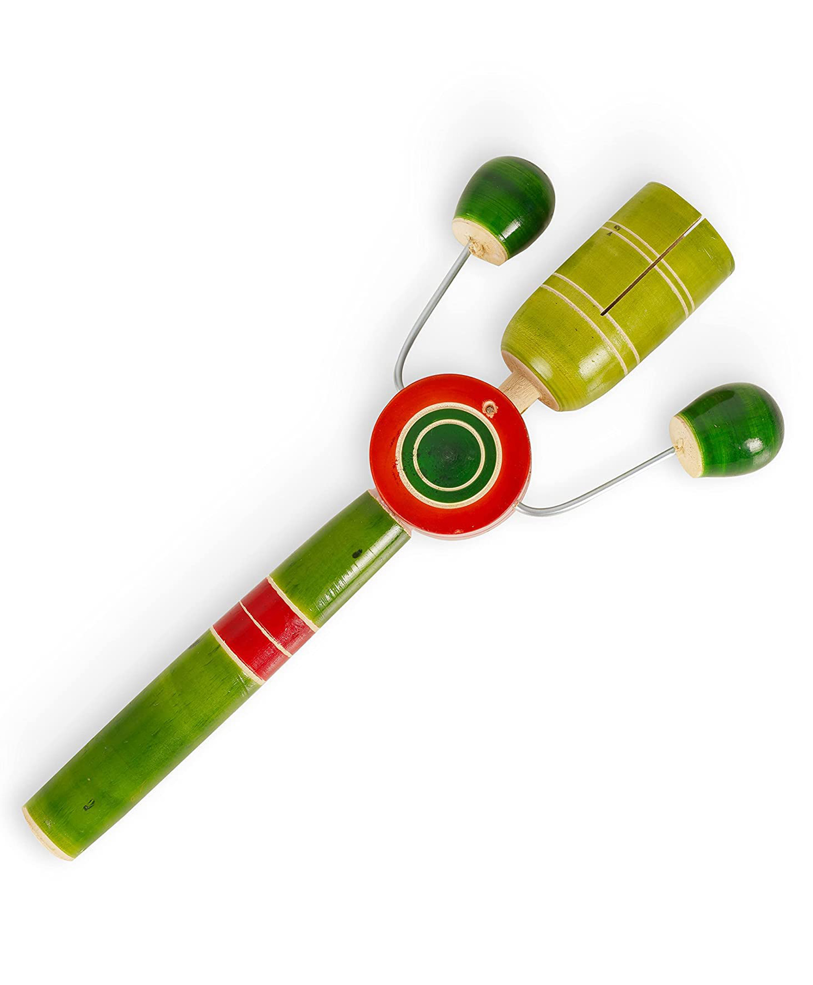 Funwood Games Combo of 4 Wooden Rattles for Toddlers, Infant Kids ROC-TOC Rattle | Damroo Rattle | Dug- Dugi Rattle | Whistle Man 2-in 1 Rattle-image-42