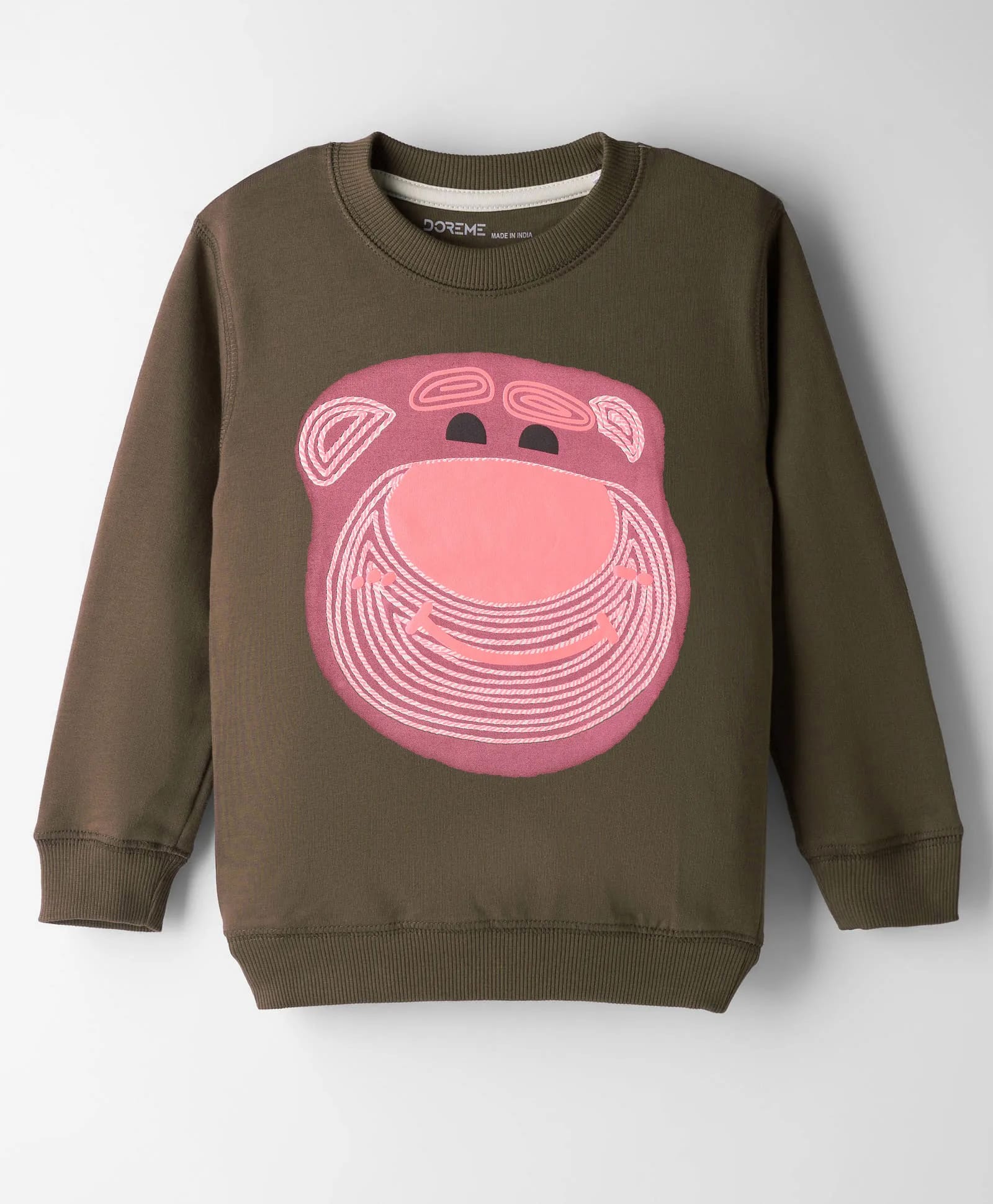 Doreme Terry Knit Full Sleeves Sweatshirt with Space Theme Graphic - Brown-picture-27