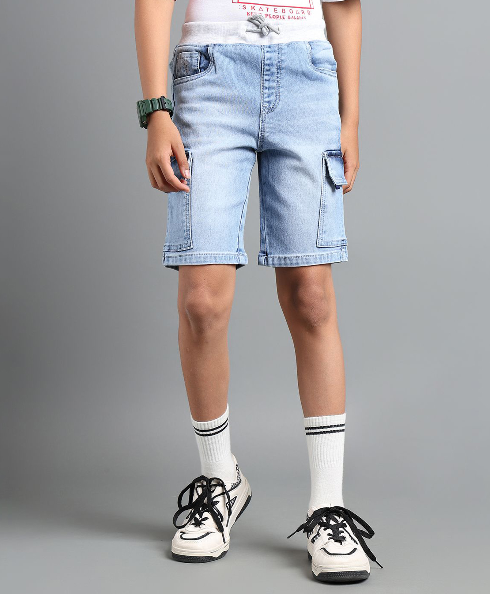 Under Fourteen Only Washed Shorts - Sky Blue-picture-23