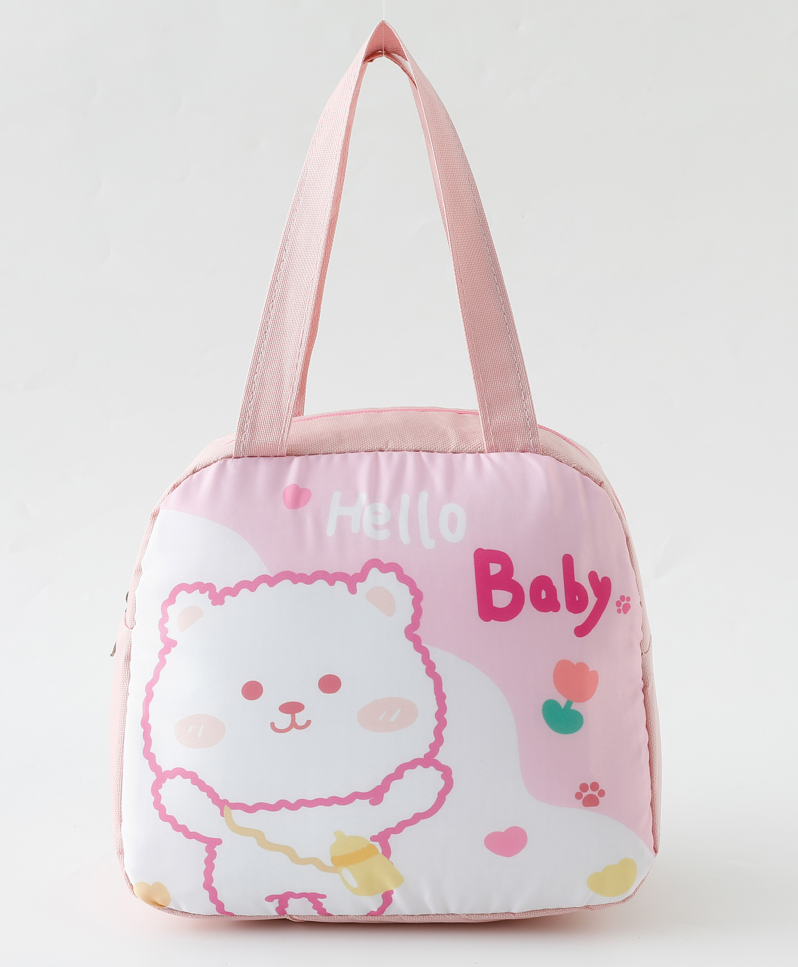 Bear Insulated Kids Lunch Bag Pink | Lightweight School Tiffin Carry Bag| Thermal Bag| Ideal for School, Office & Picnic| Food Carry Bag with Handles for Boys & Girls-image-45