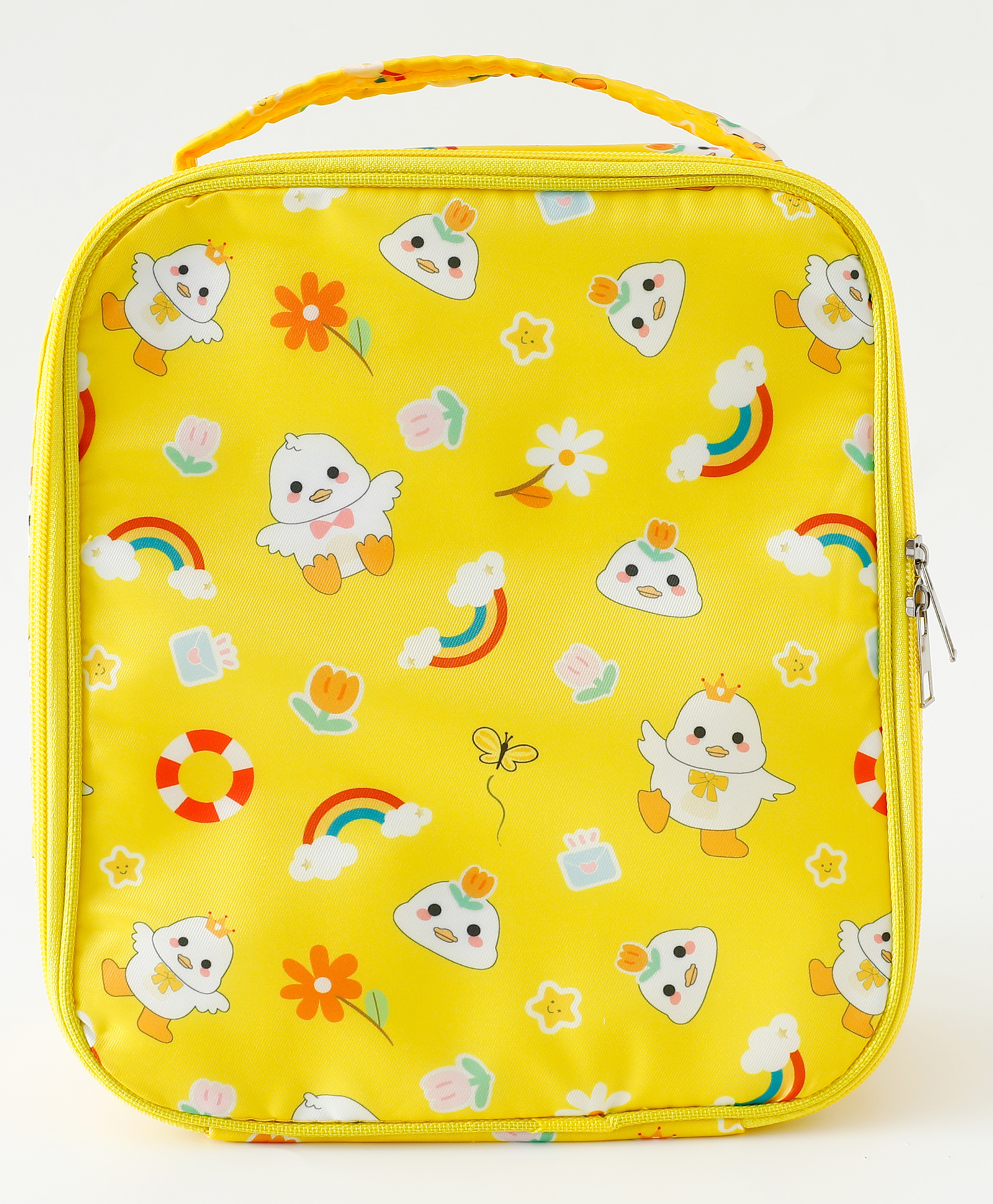 Chicks Insulated Kids Lunch Bag - Yellow| Lightweight School Tiffin Carry Bag| Front Pocket for Cutlery| Side Mesh Pocket| Ideal for School, Office & Picnic