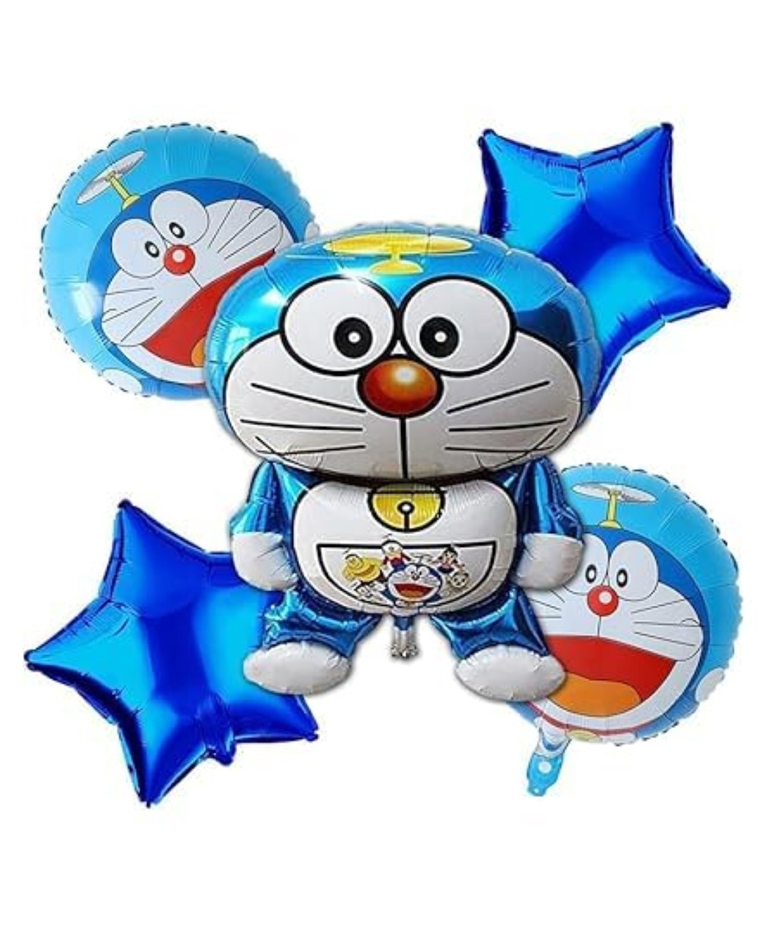 Bubble Trouble Doremon Foil Balloon for Birthday (Pack of 5,Blue)-image-11