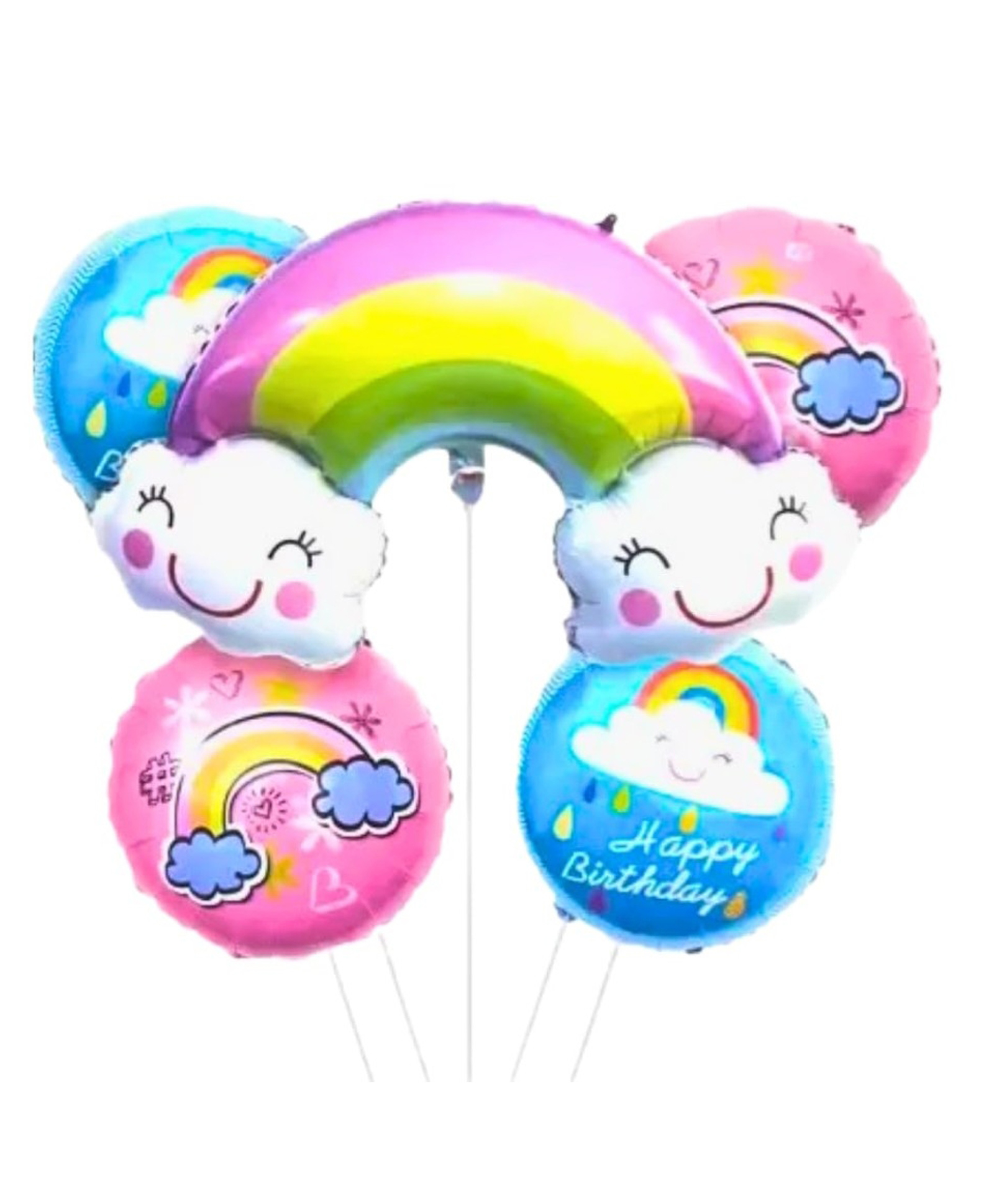 Bubble Trouble Rainbow themed Foil balloons Pack of 5-image-48