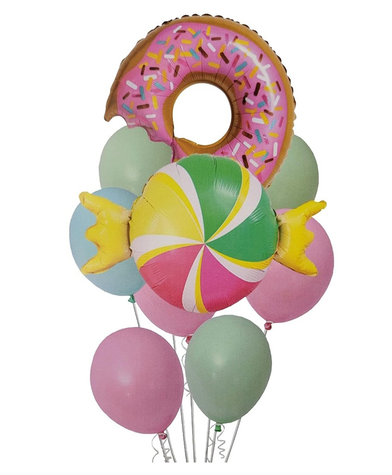 Bubble Trouble Donut Candy themed Foil balloons Pack of 9-image-16