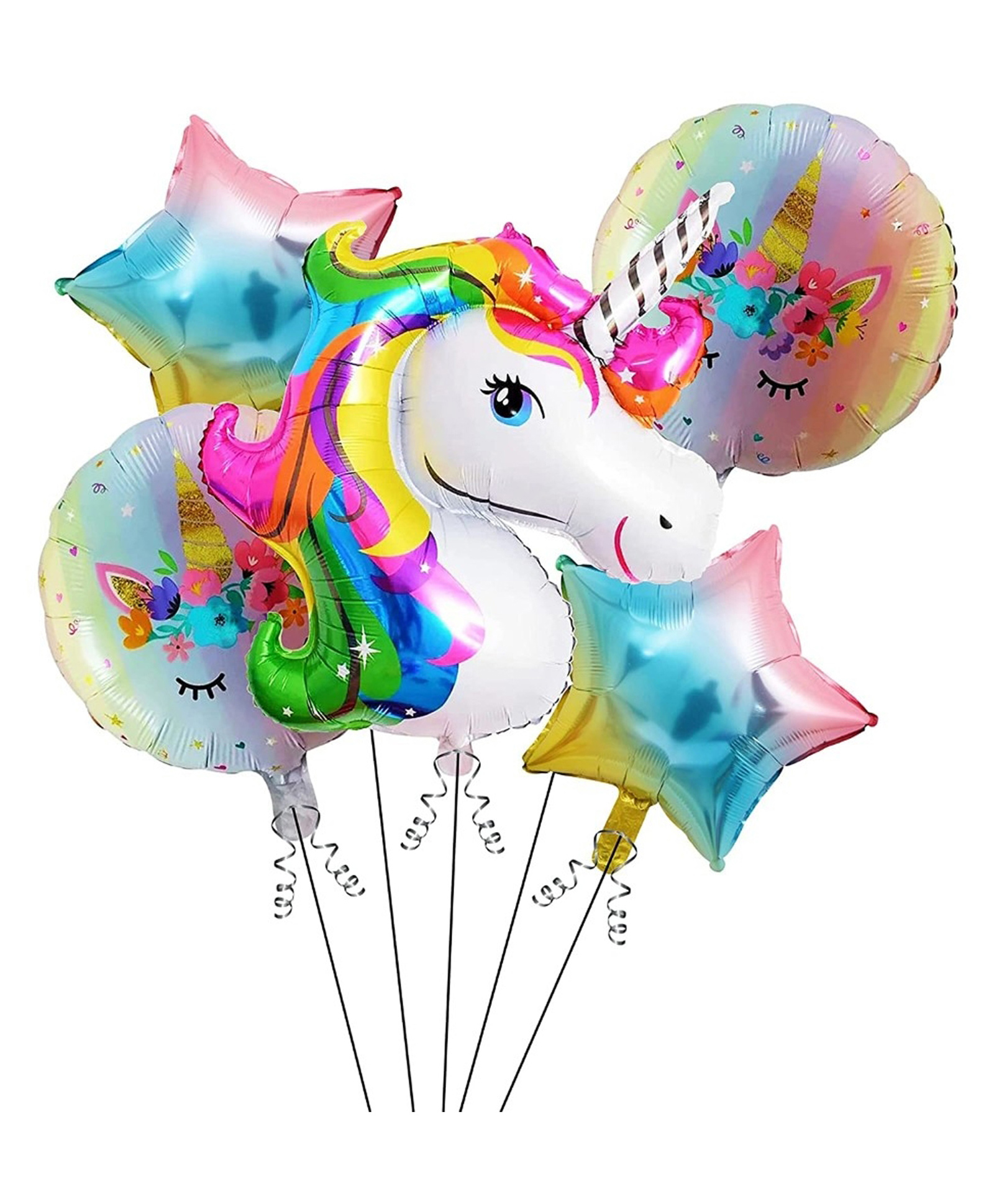Bubble Trouble Unicorn themed Foil balloons Pack of 5-image-12