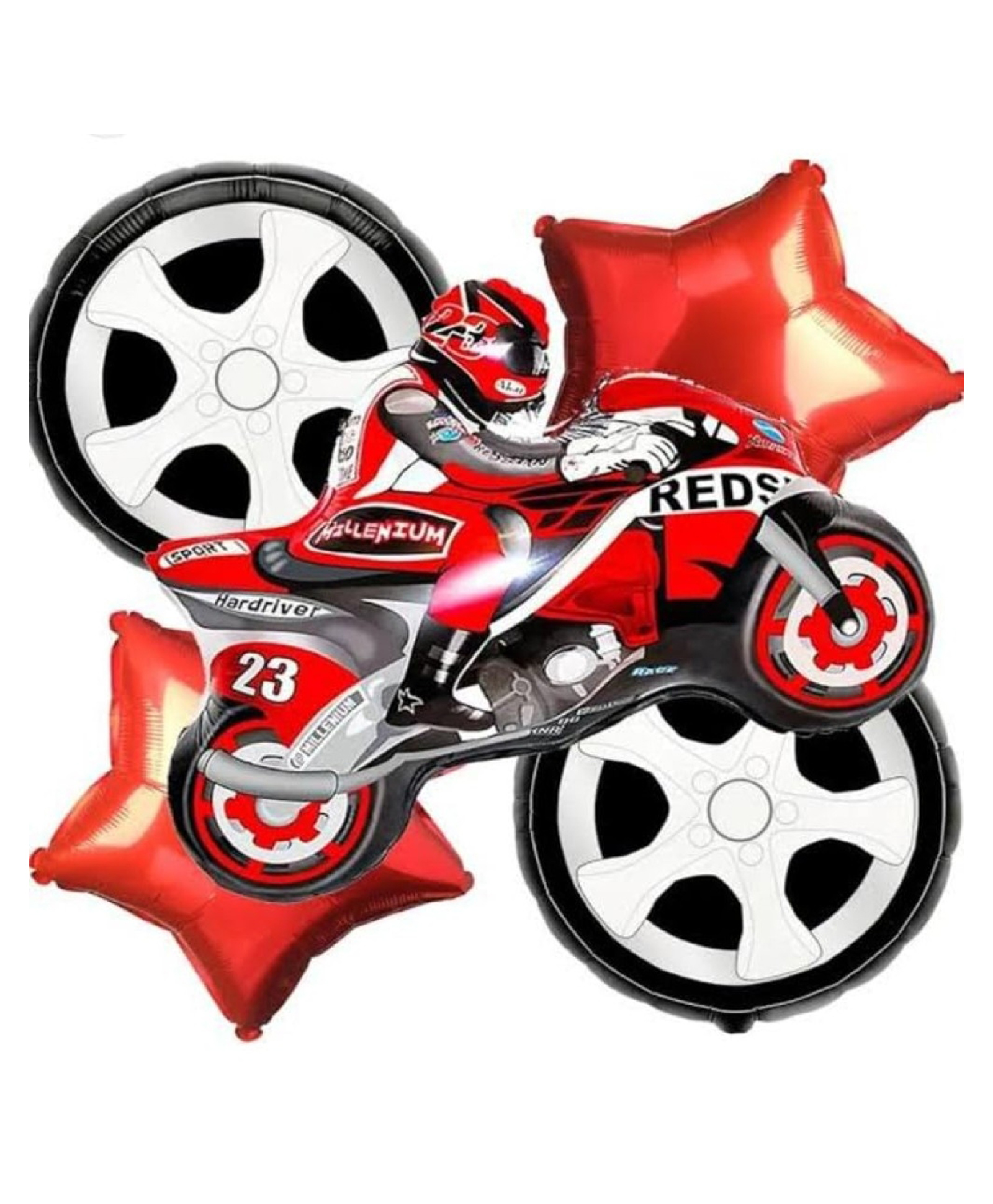 Bubble Trouble Race Car themed Foil balloons Pack of 5-image-35